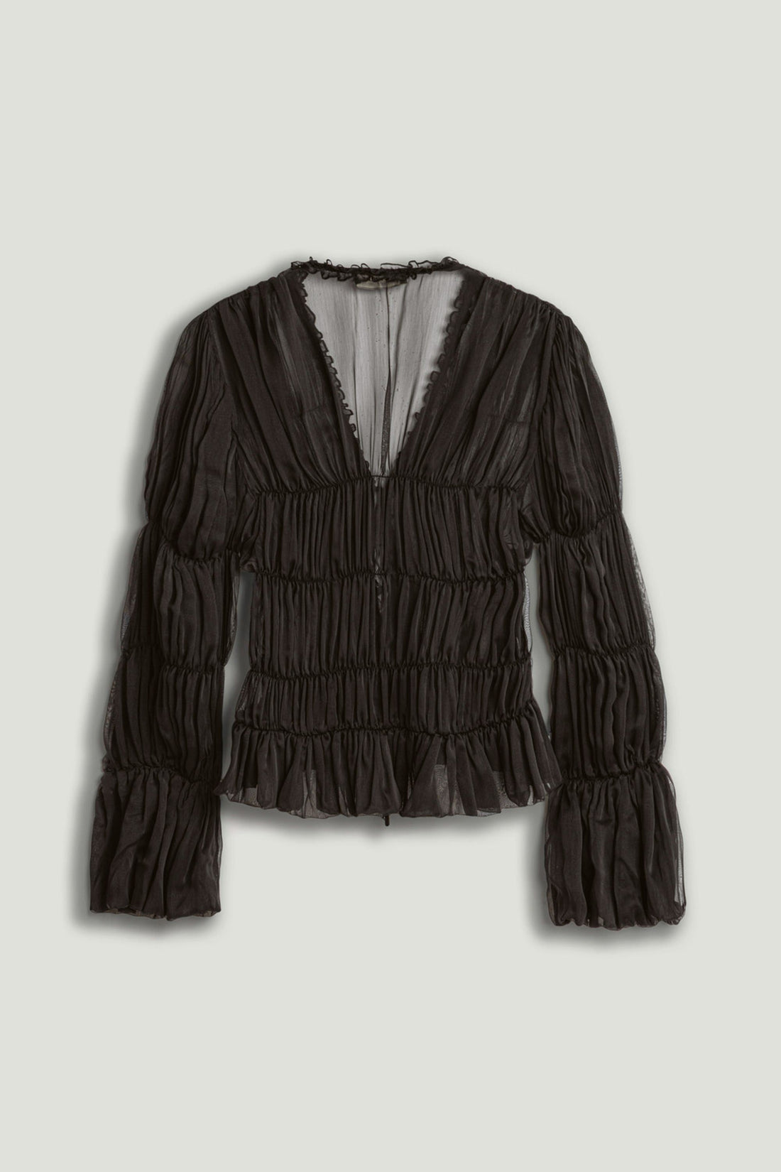 Ruched Sheer Blouse