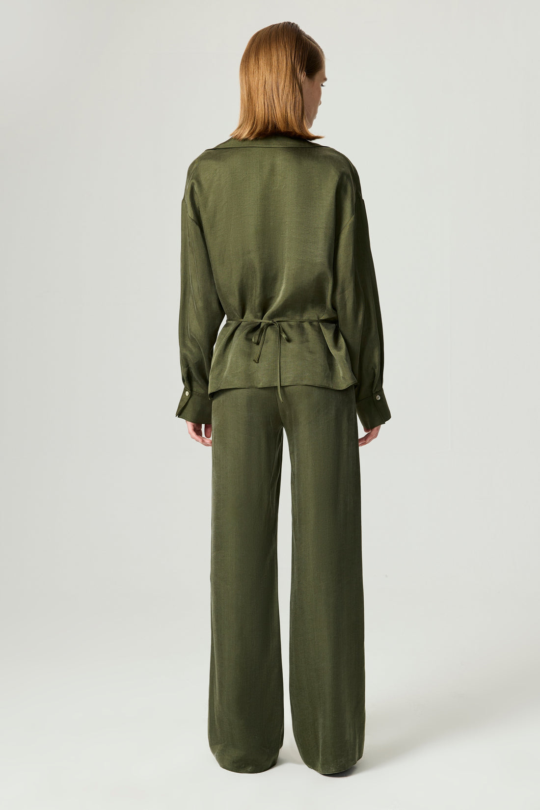 Fluid Tailored Wide-Leg Pants