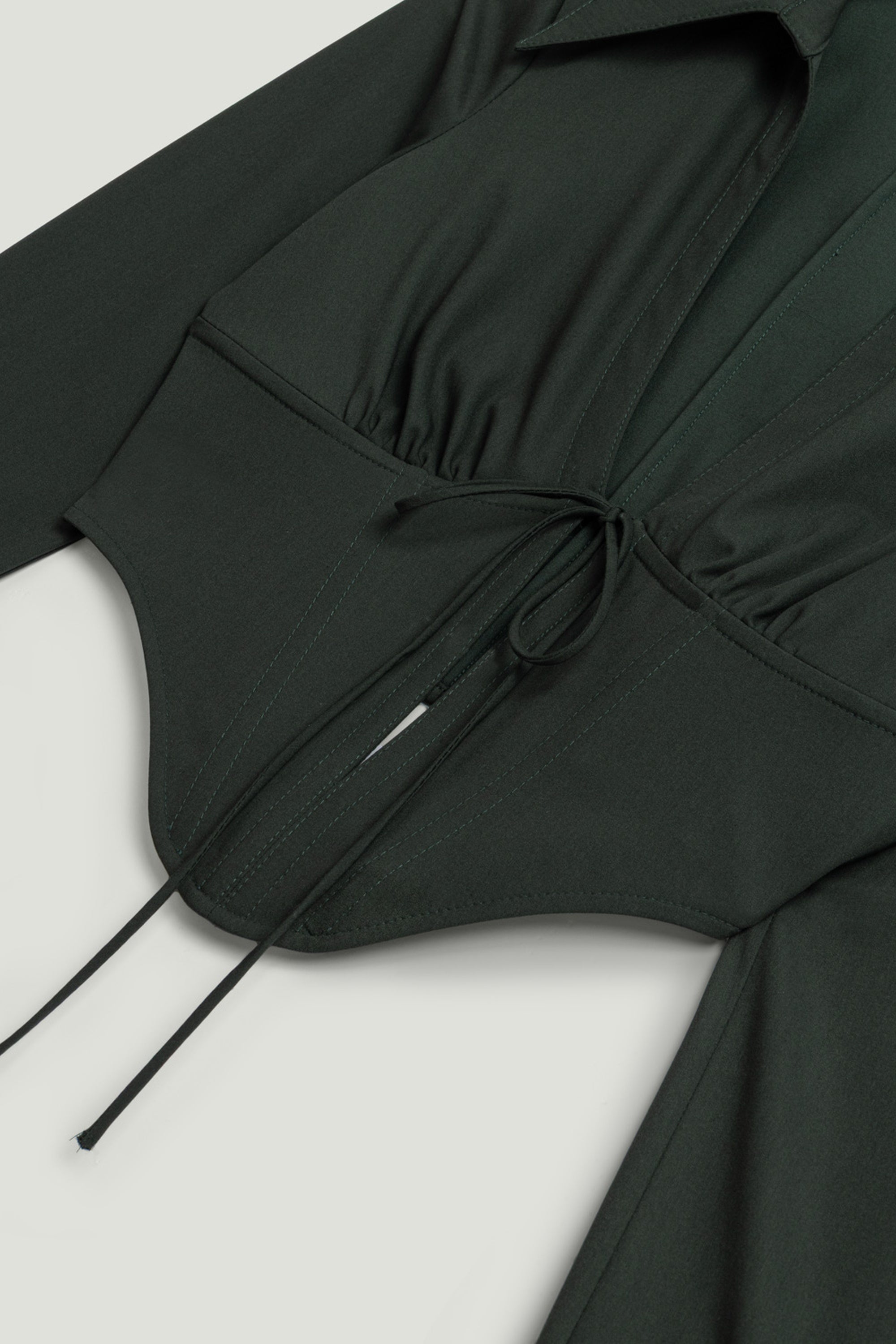 Sculpted Deep-V Corset Blouse
