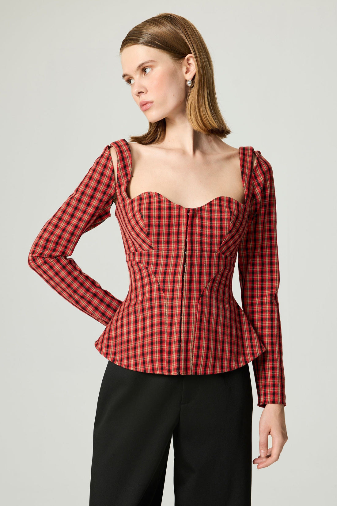 Checked Corset Top