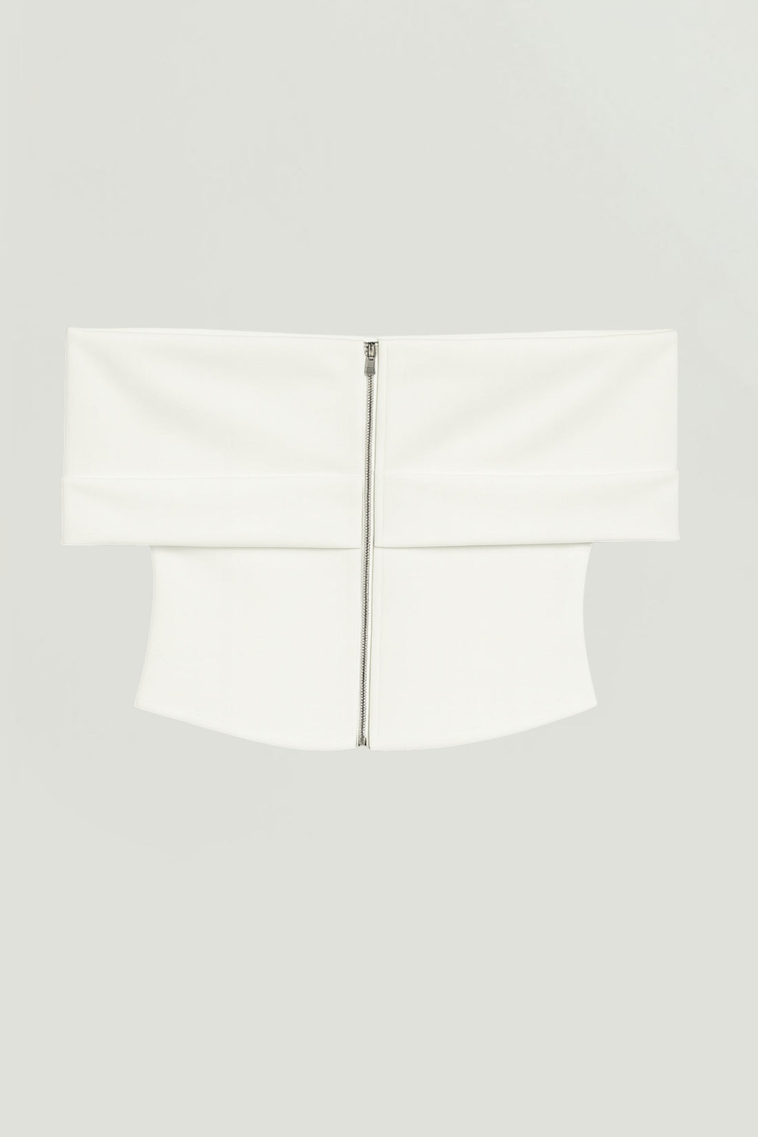 Foldover Zip-Front Bandeau Top