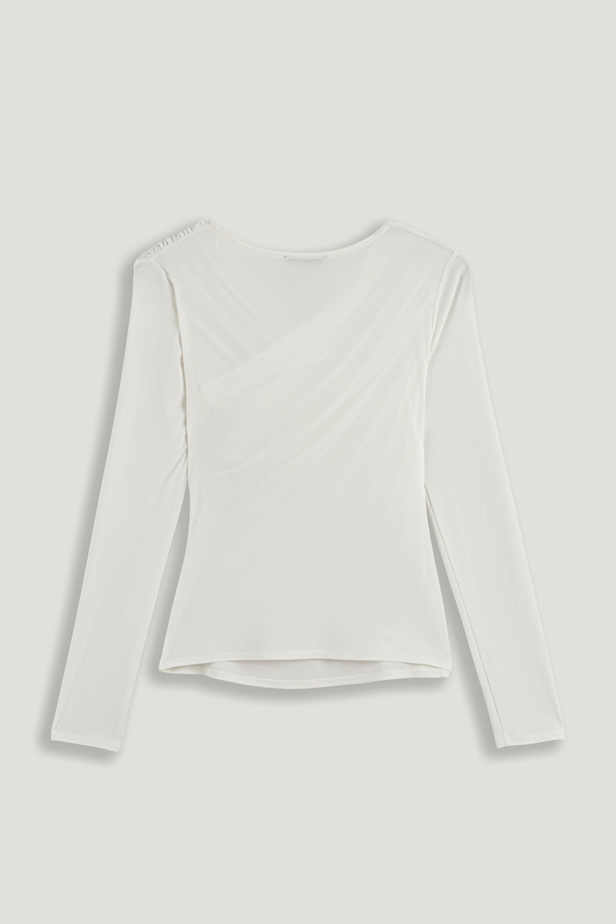 Draped Detail Long Sleeve Top