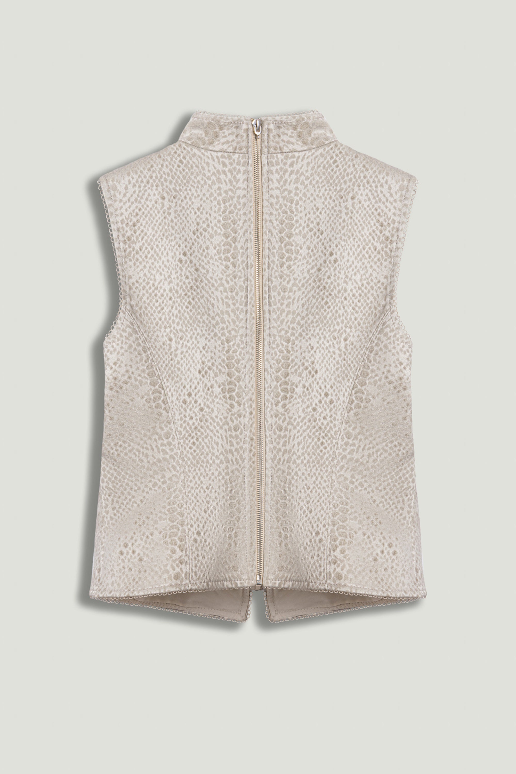 Braid-Trim Bustier Top with Built-In Bra