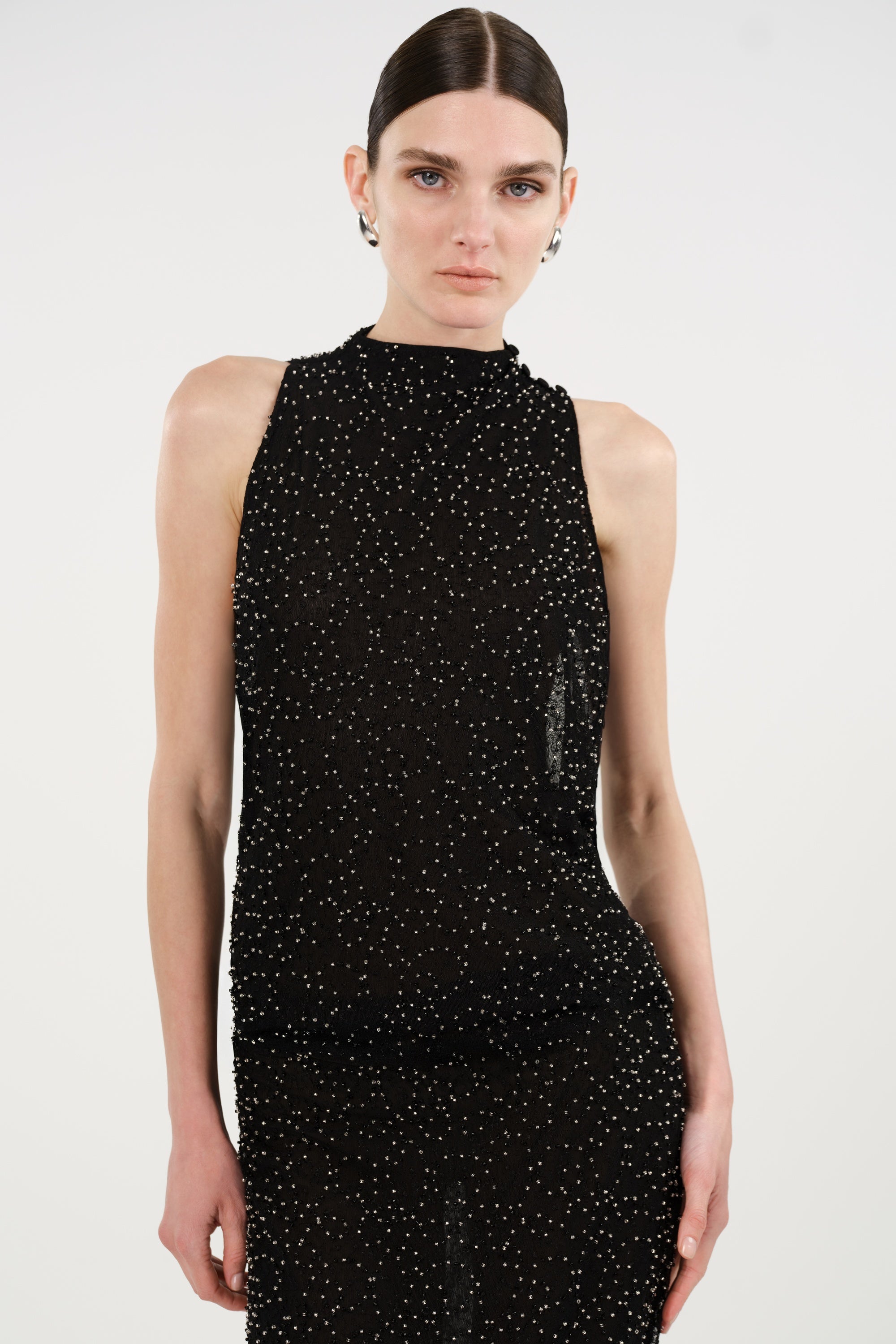 Stone-Embellished Maxi Dress