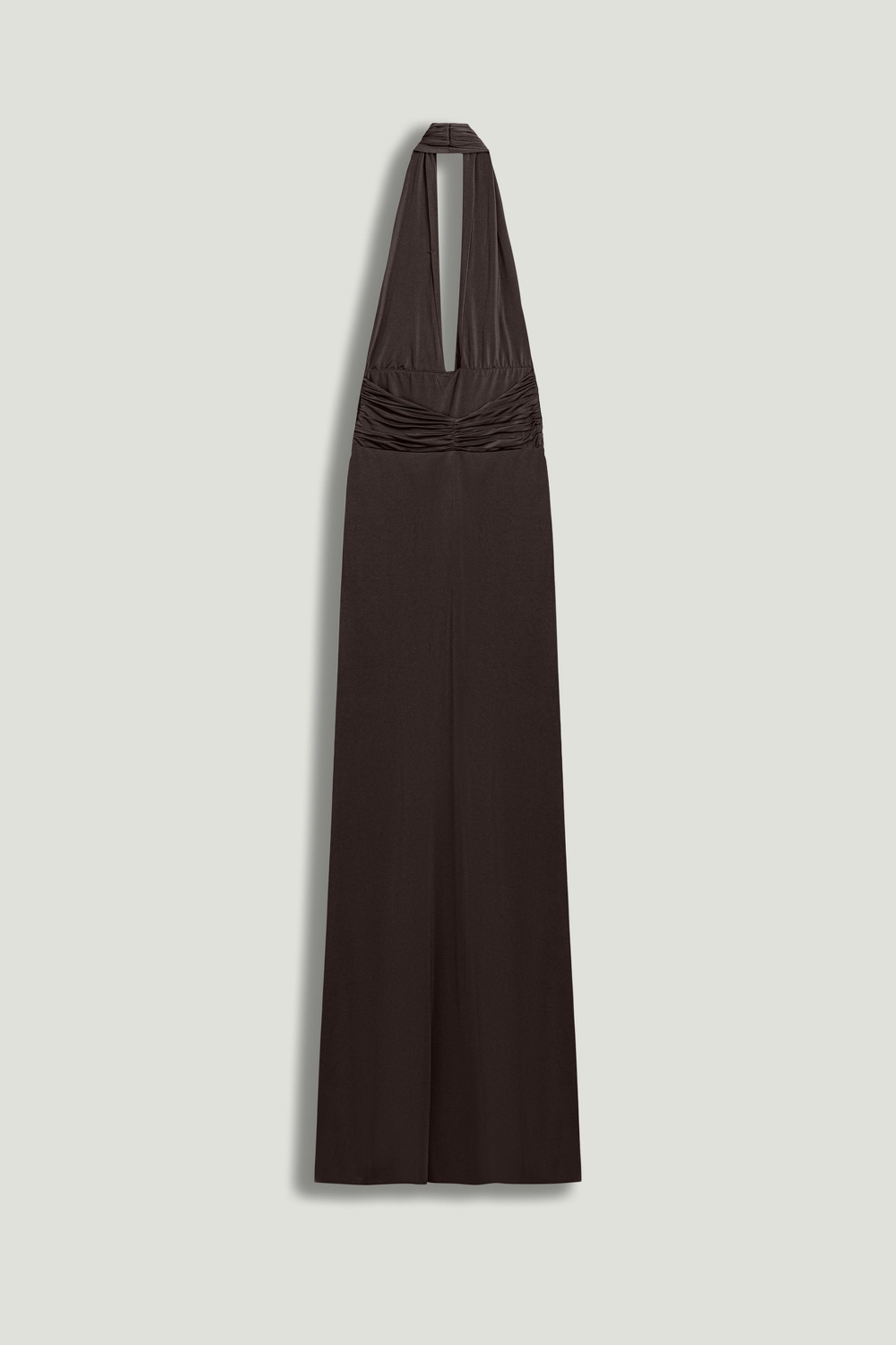 Draped Halter Neck Maxi Dress