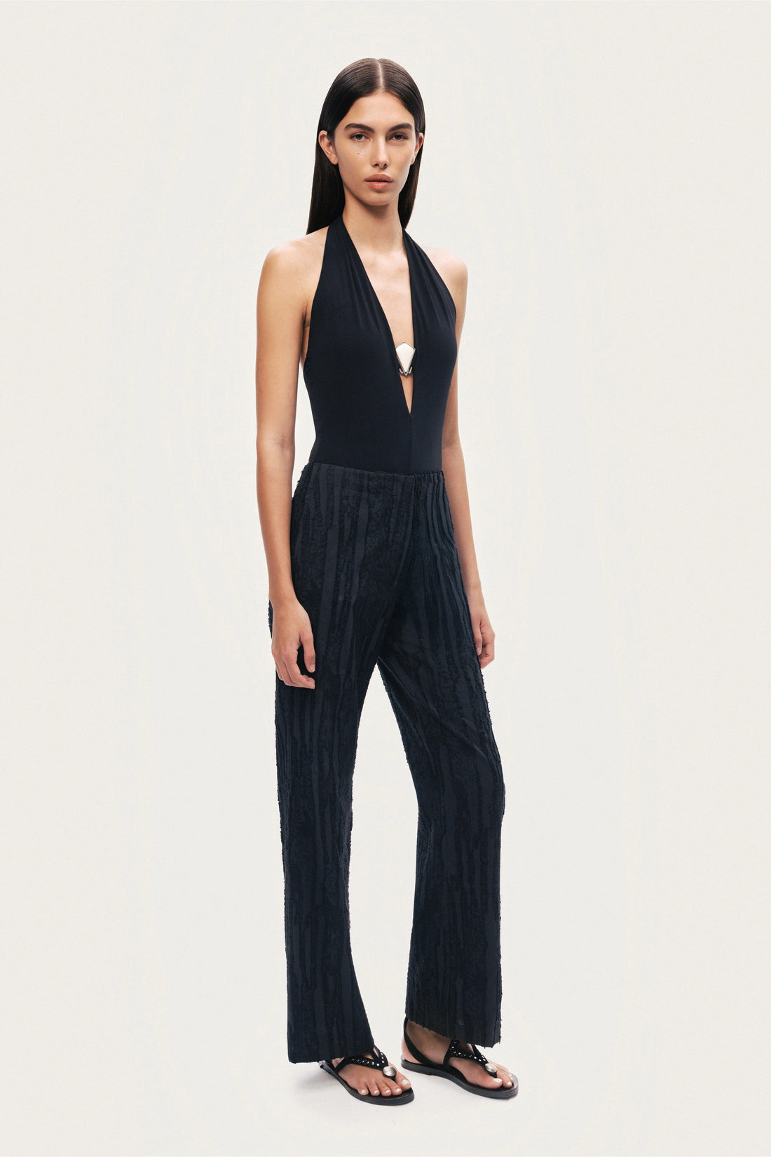 Halter Deep V Blouse