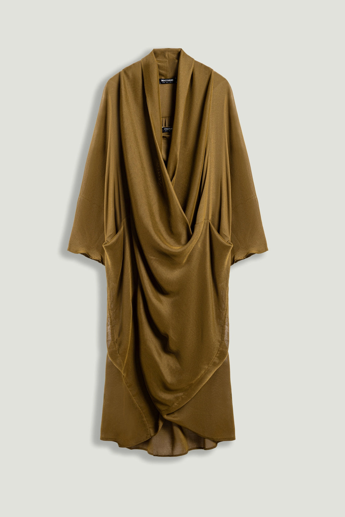 Draped V-Neck Midi Dress