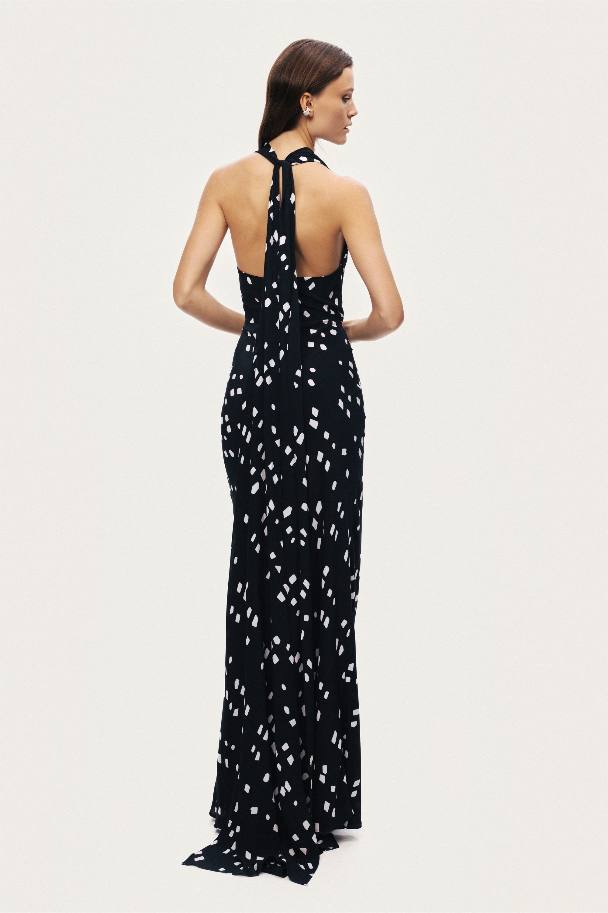 Printed Halter Neck Maxi Dress