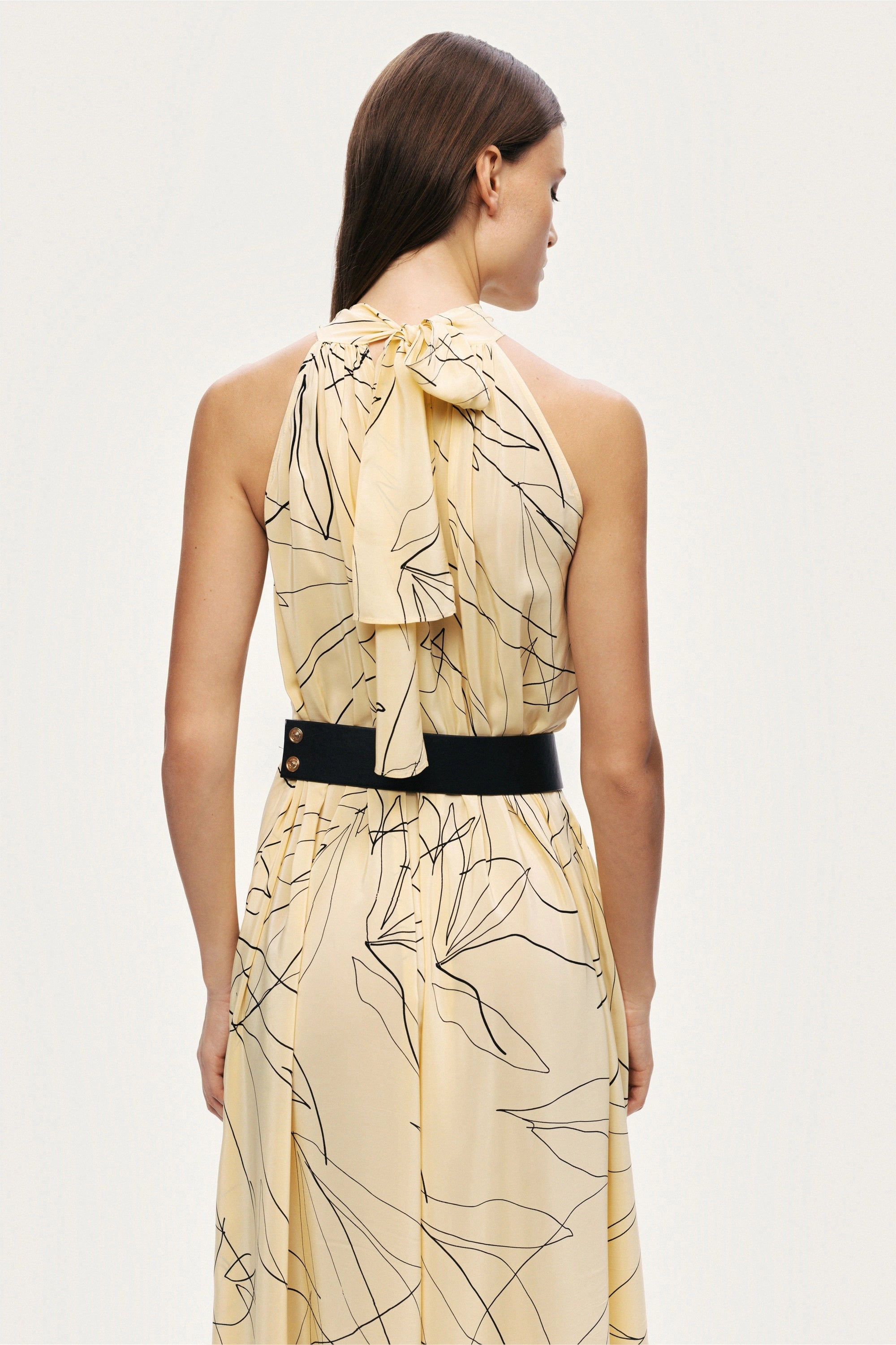 Printed Halter Midi Dress