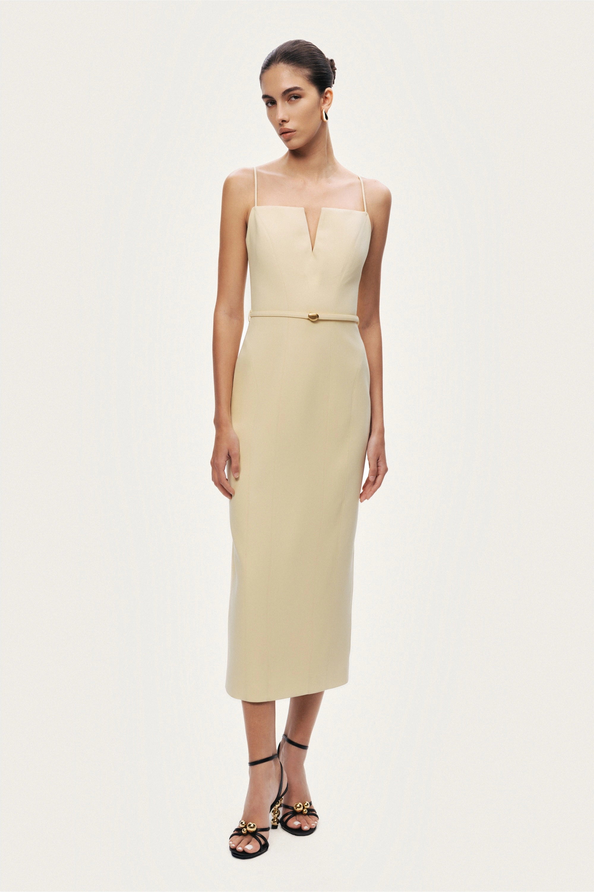 Strappy Belted Midi Dress