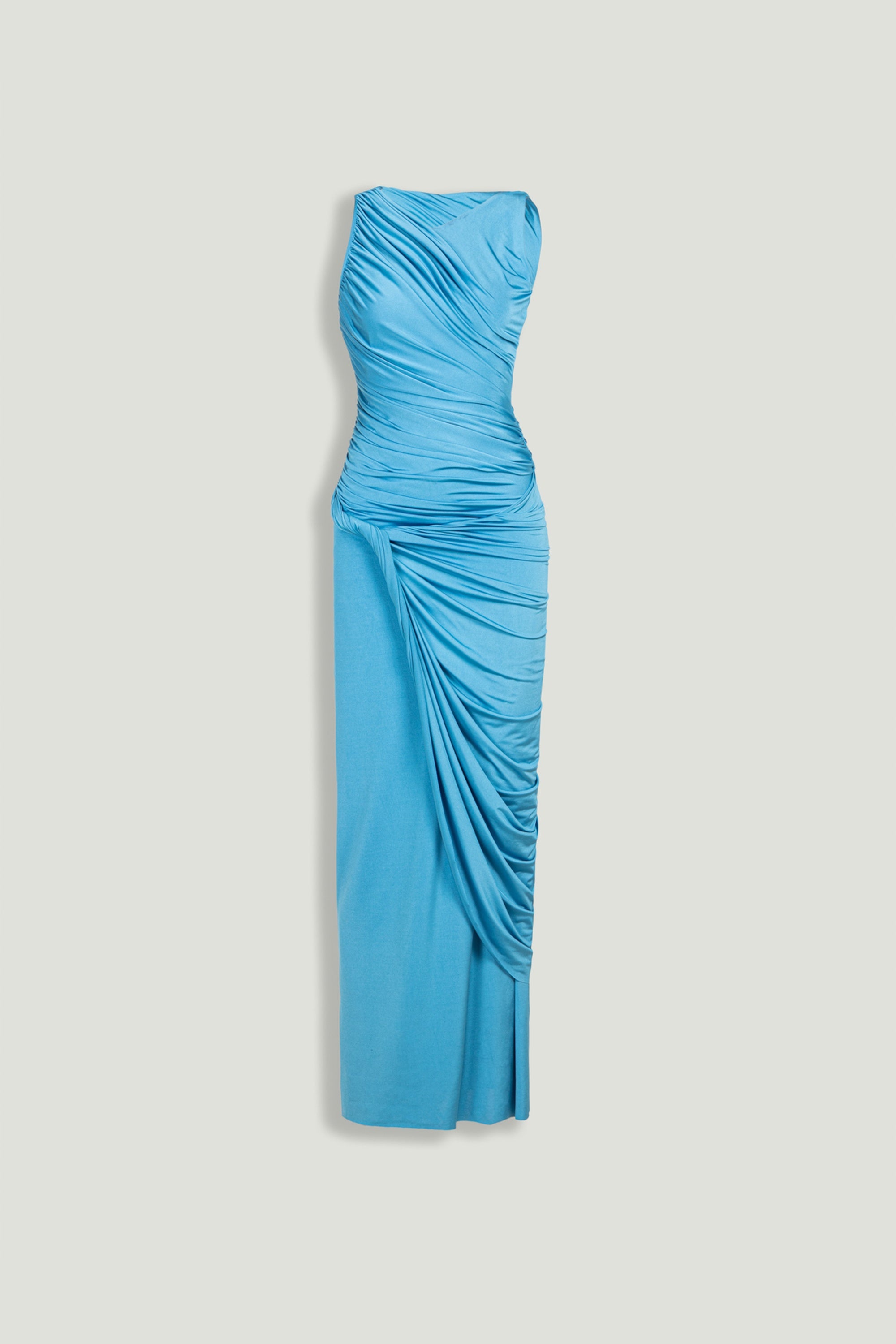 Draped Sleeveless Midi Dress
