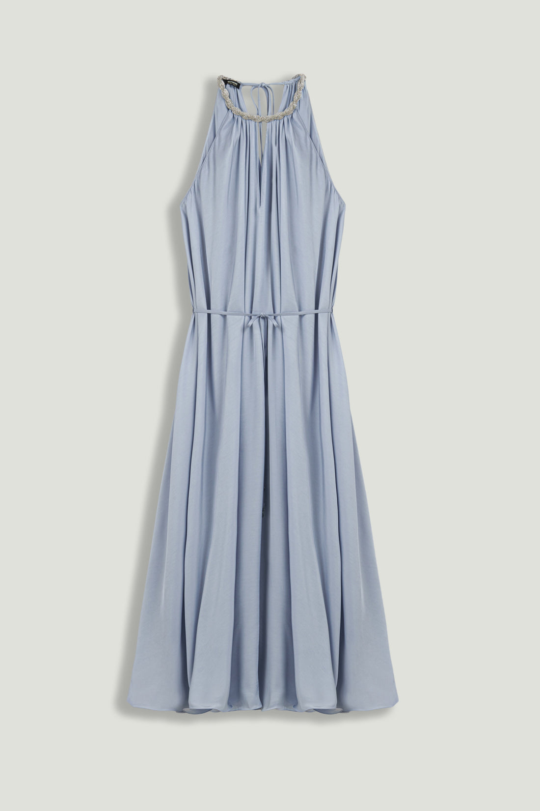 Embellished Halter Neck Midi Dress