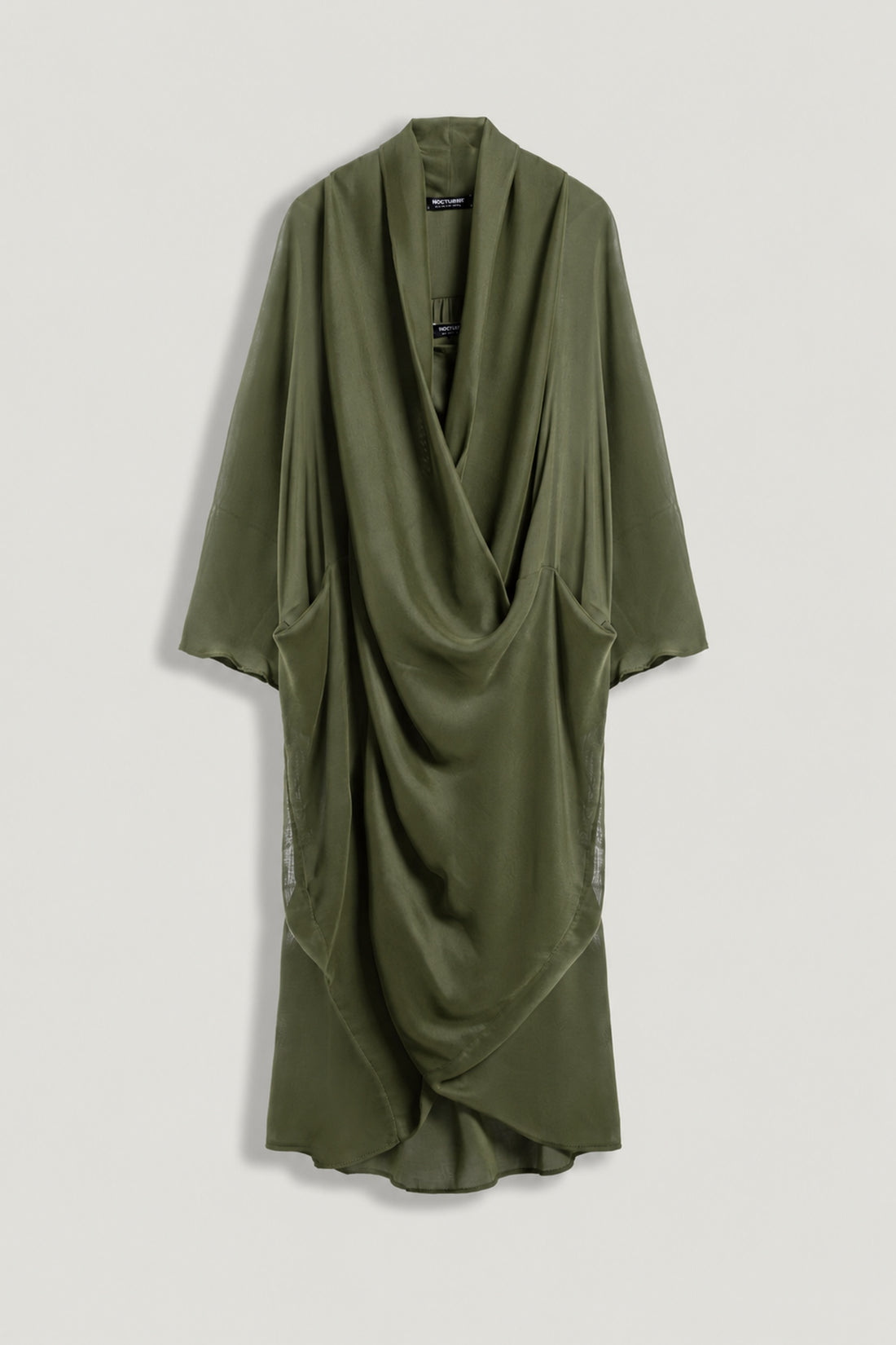 Draped Wrap Midi Dress
