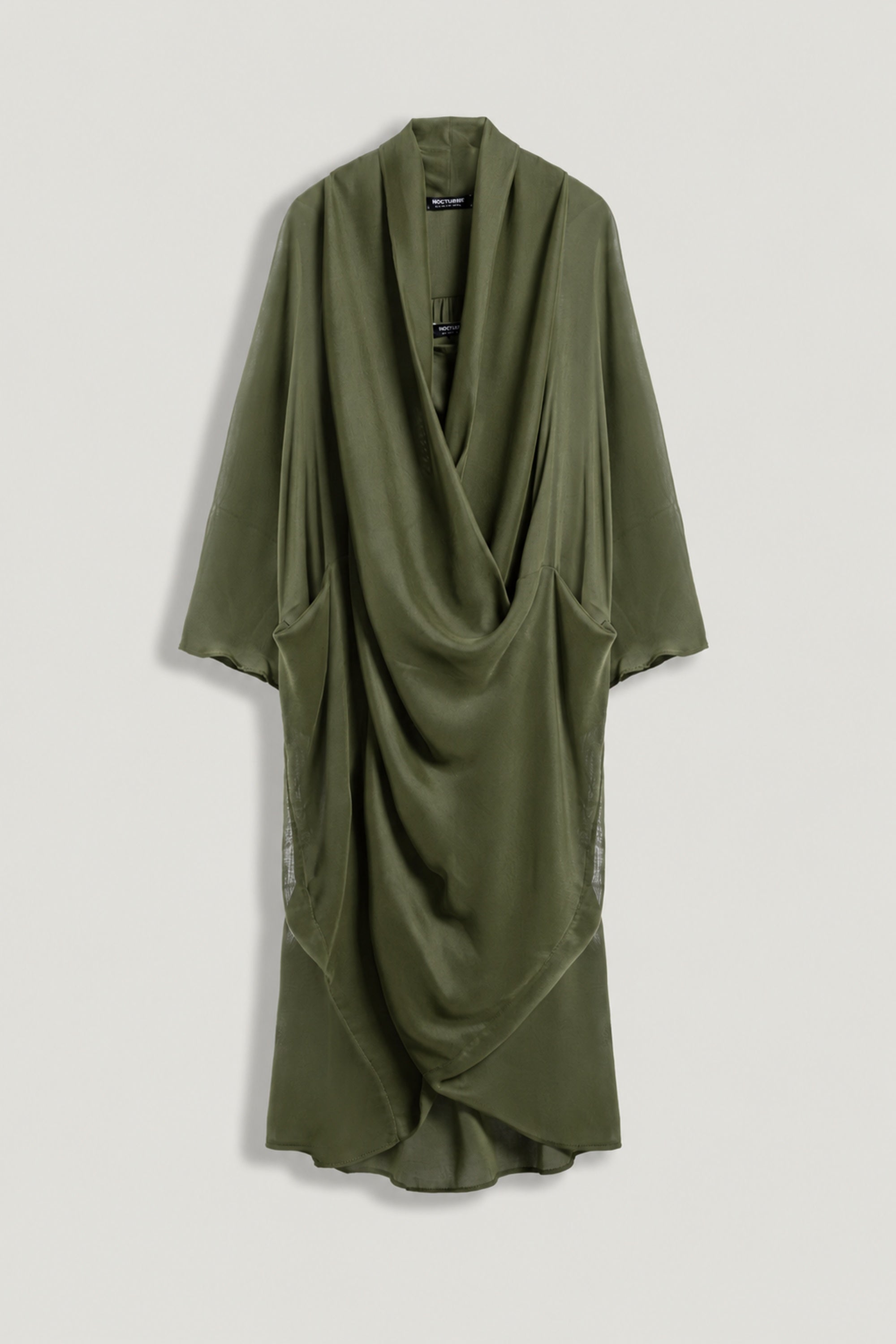 Draped Wrap Midi Dress