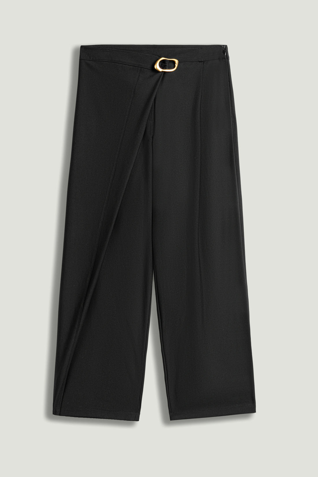 Asymmetric Buckle Detail Pants