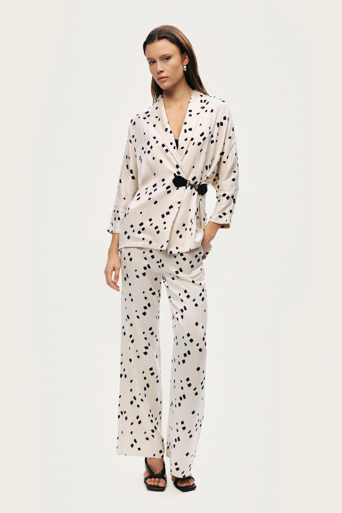 Printed Wide-Leg Pants