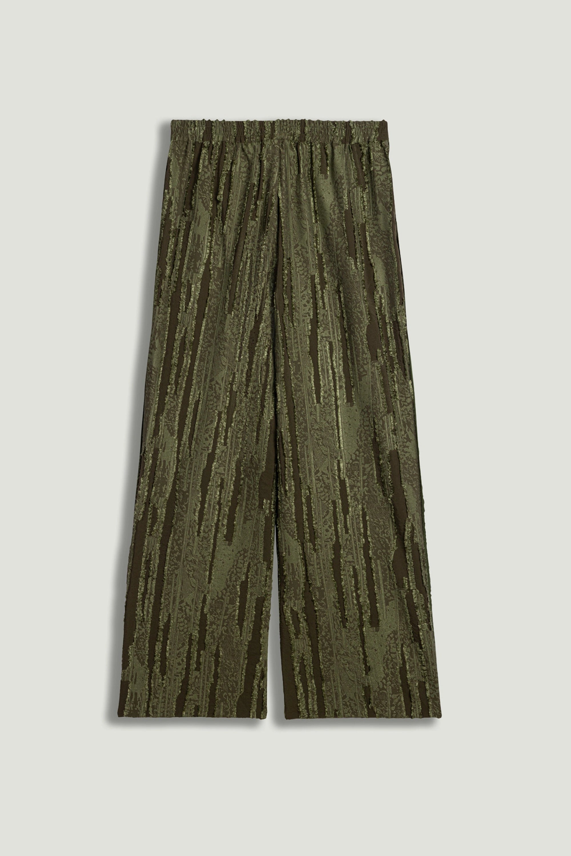 Textured Wide-Leg Pants