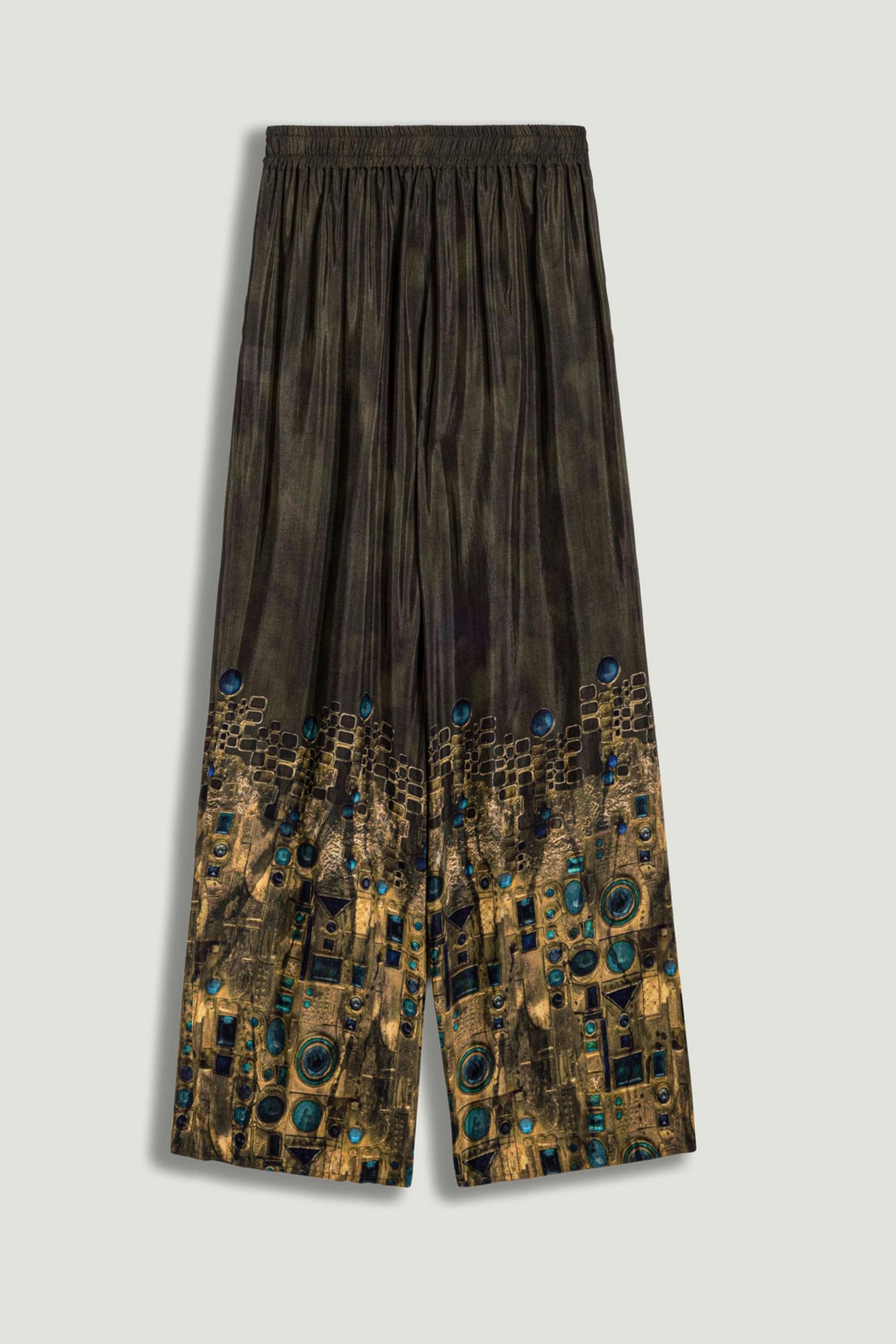 Printed Straight-Leg Pants
