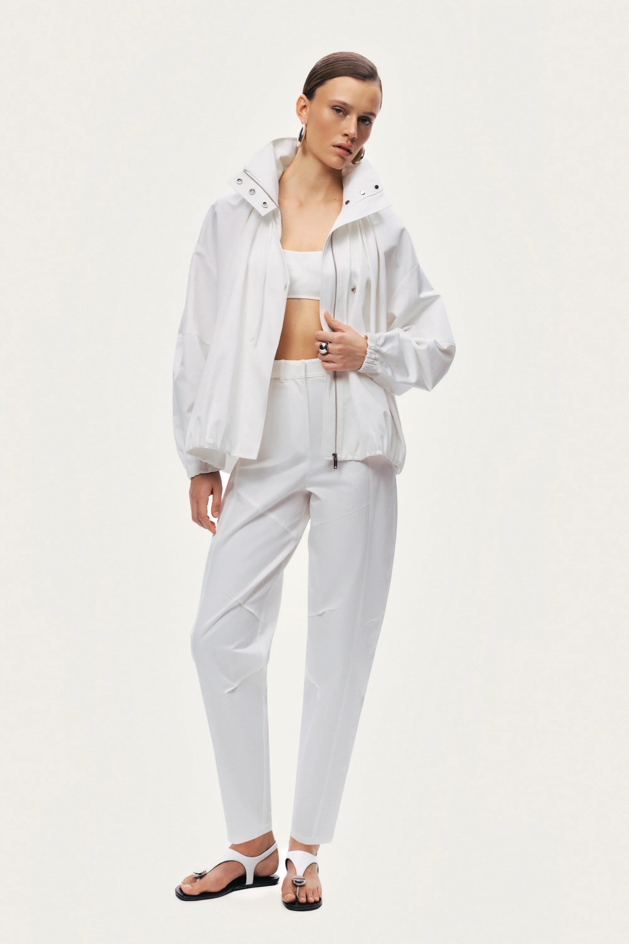 High-Waist Tailored Tapered Pants