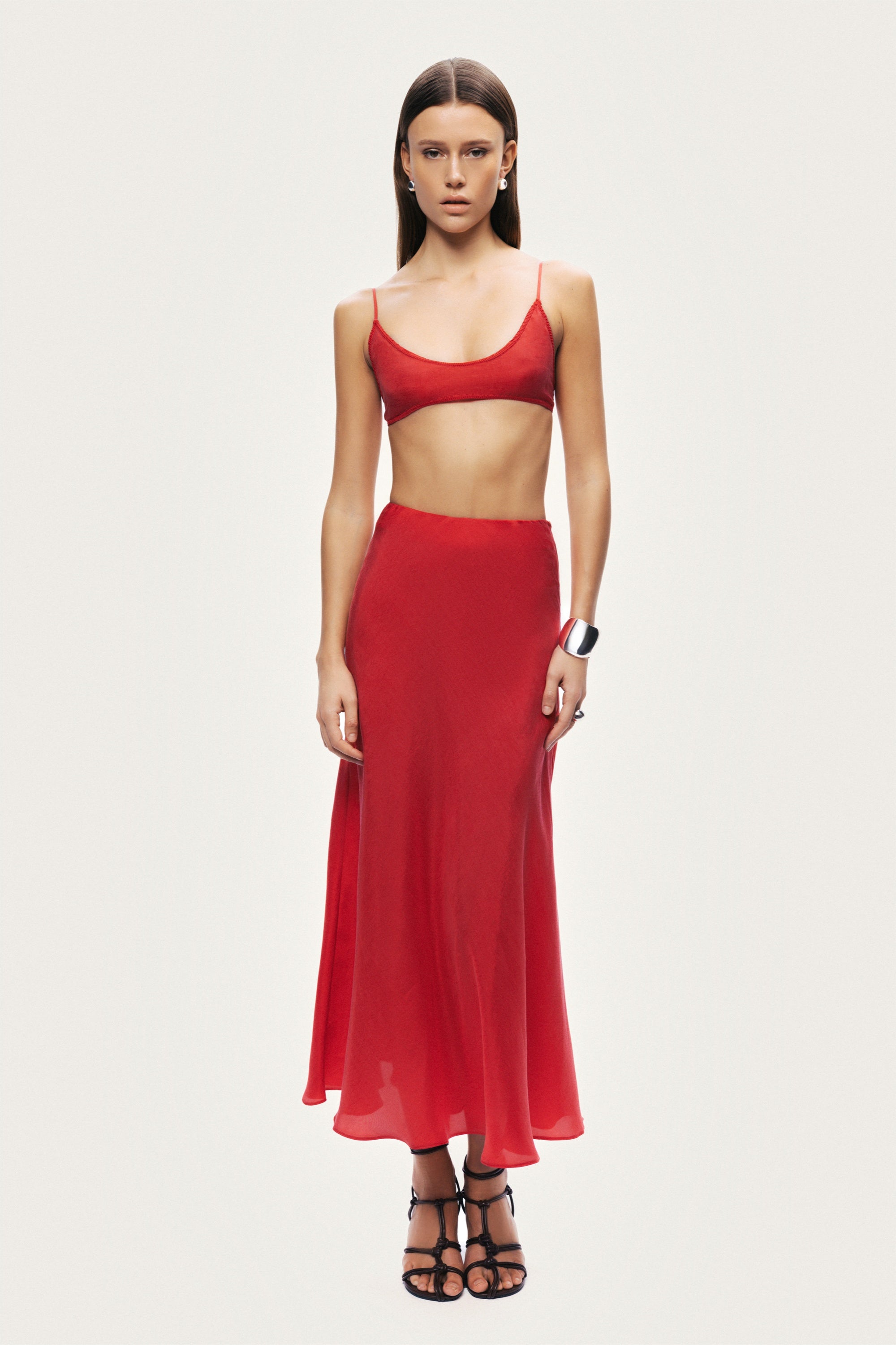 Pleated Midi Skirt