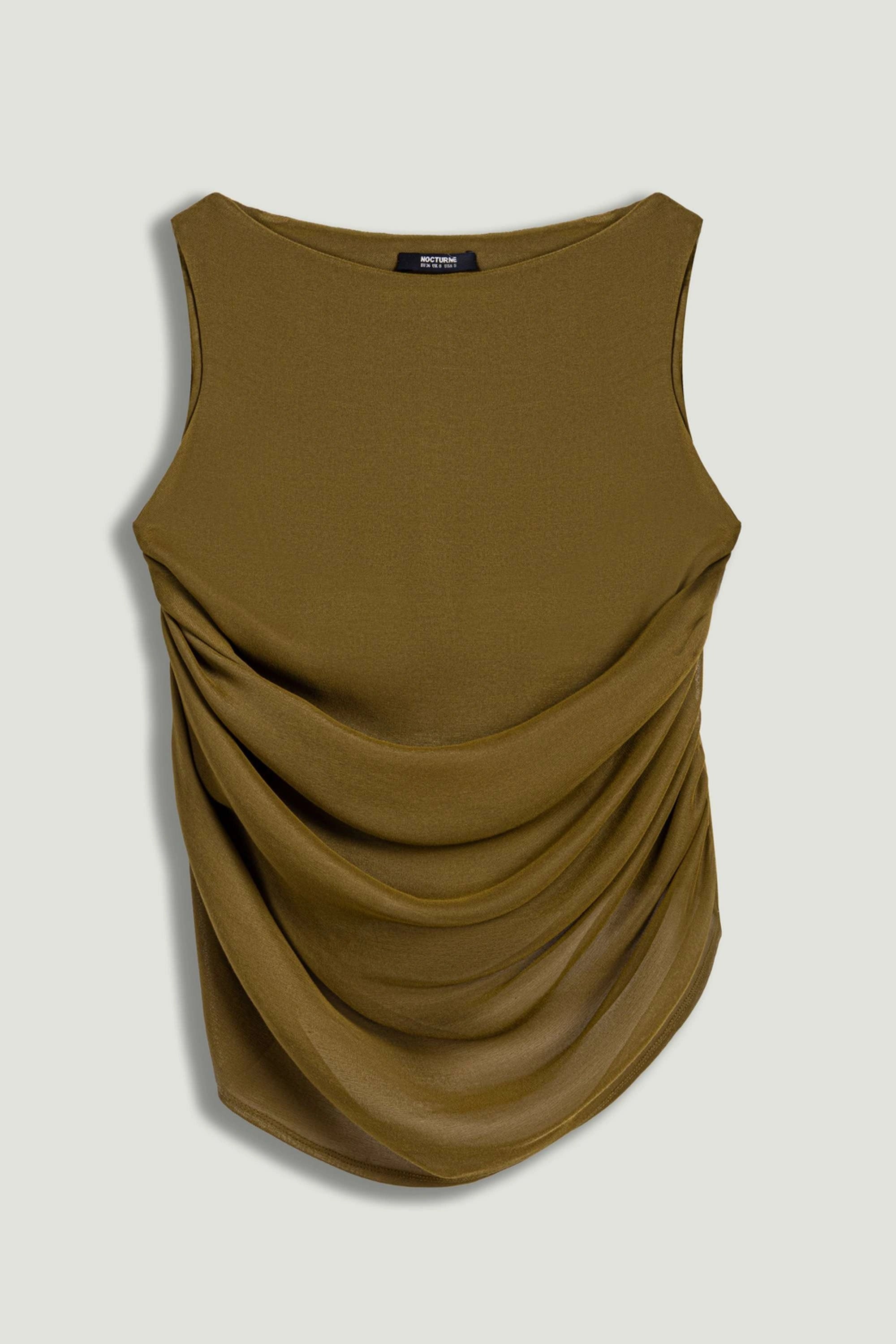 Draped Sleeveless Blouse