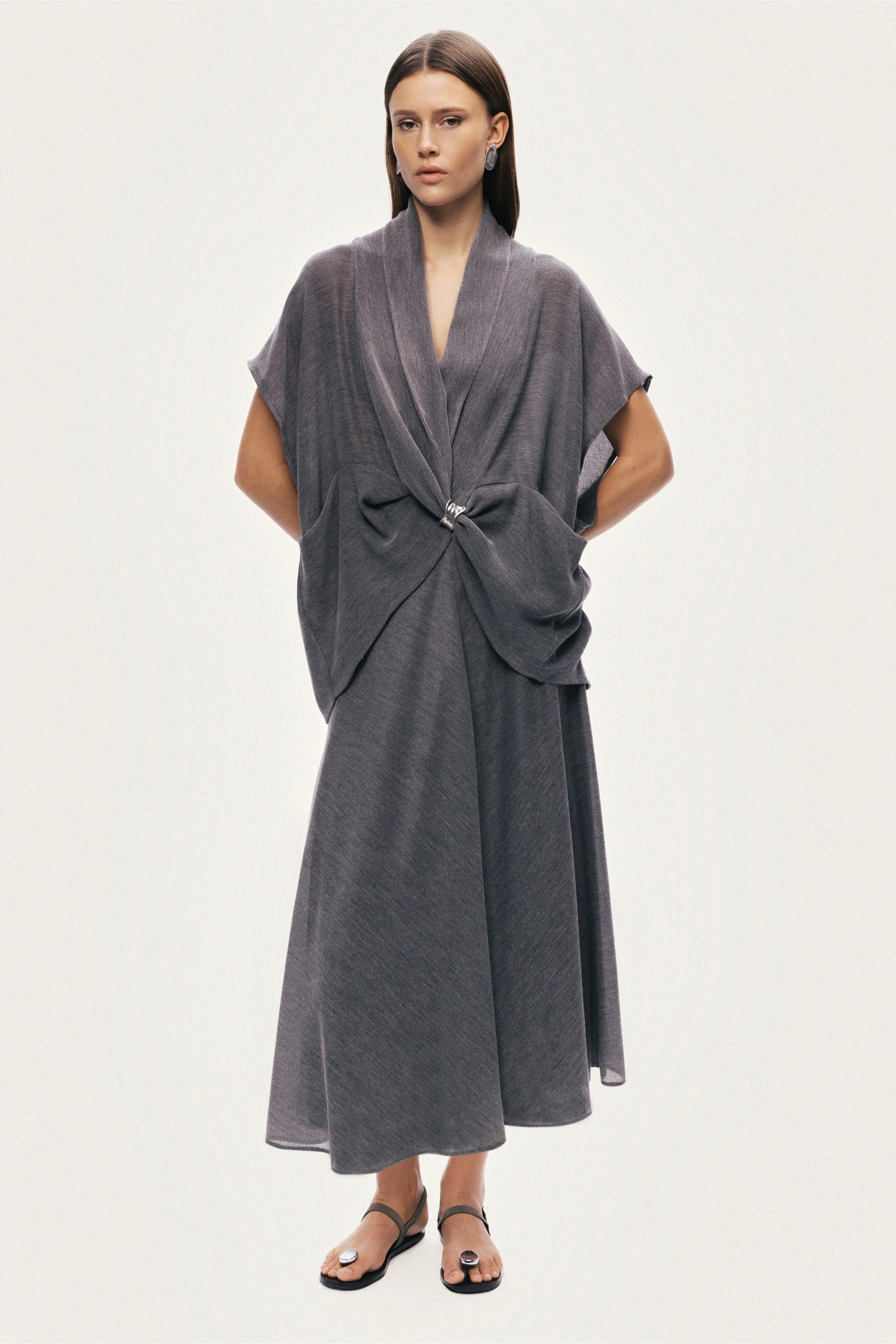 Draped Wrap Blouse