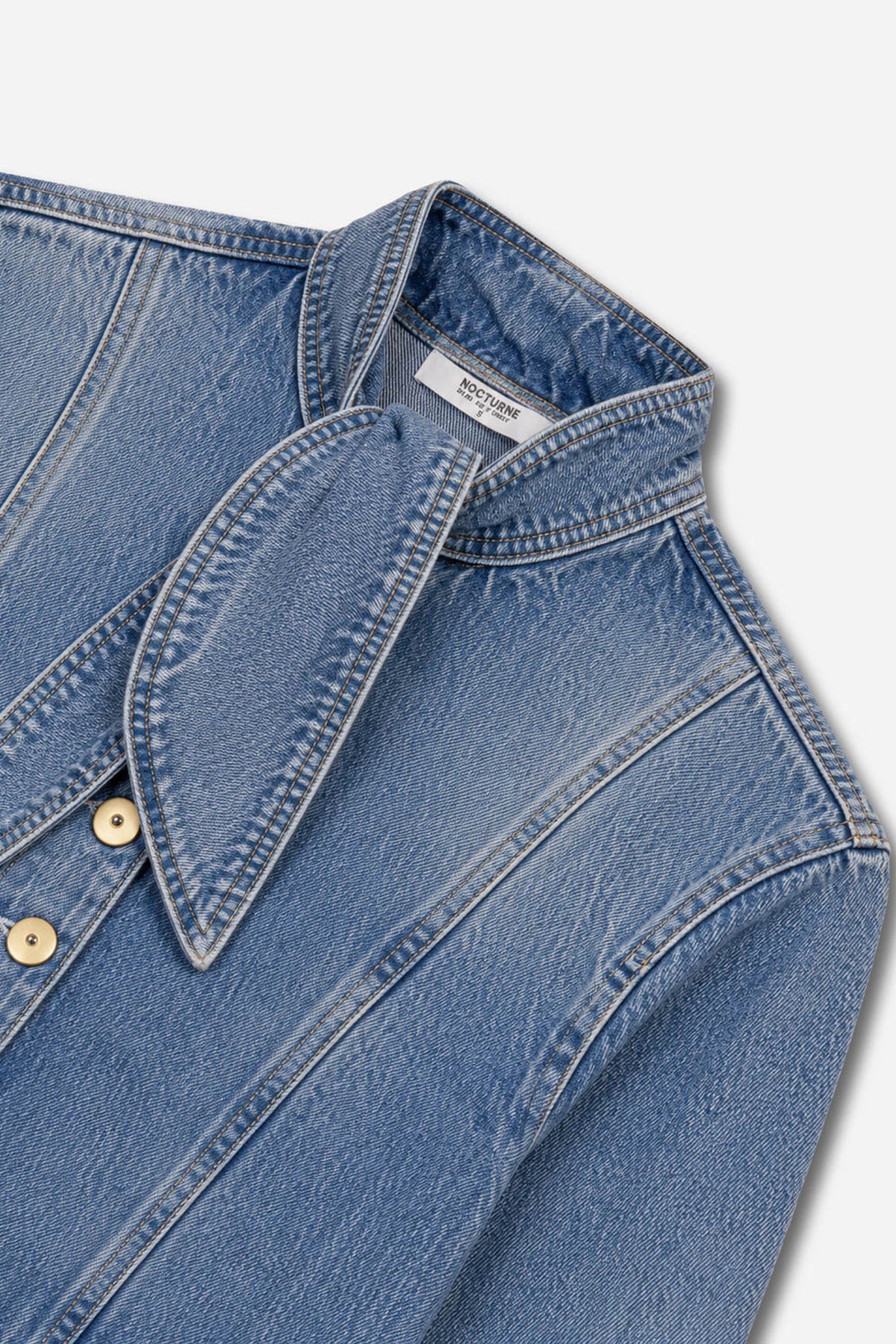 Collar Tie Denim Jacket