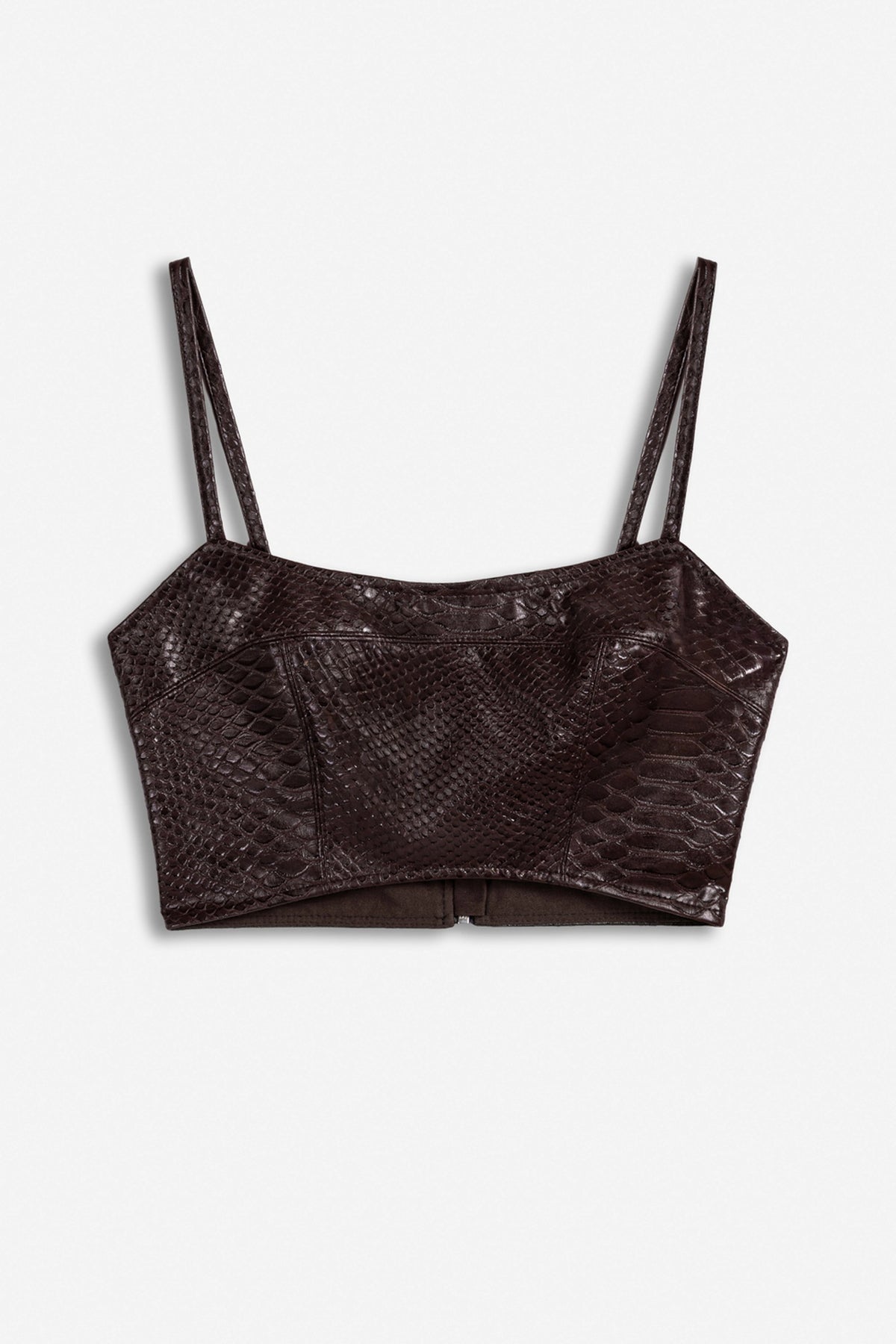 Snake Effect Leather Bralet