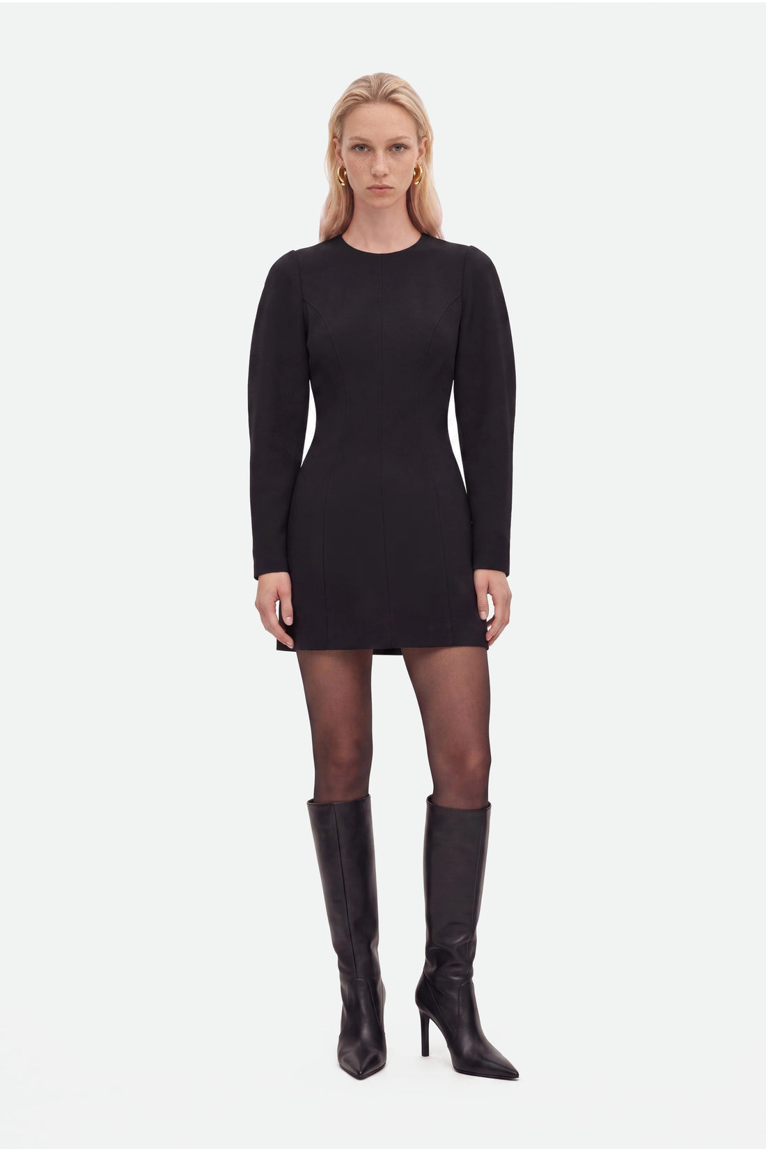 Balloon Sleeve Structured Mini Dress