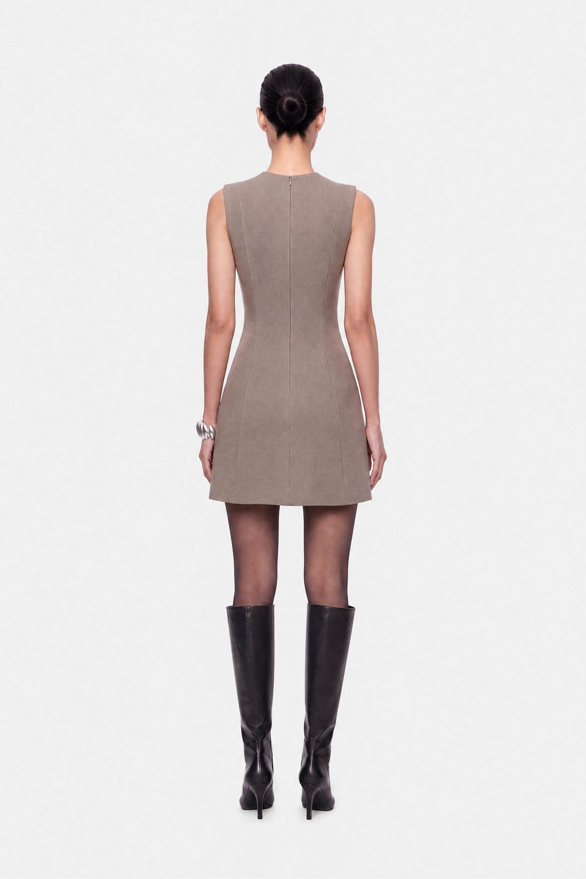 Asymmetric Clasp Mini Dress