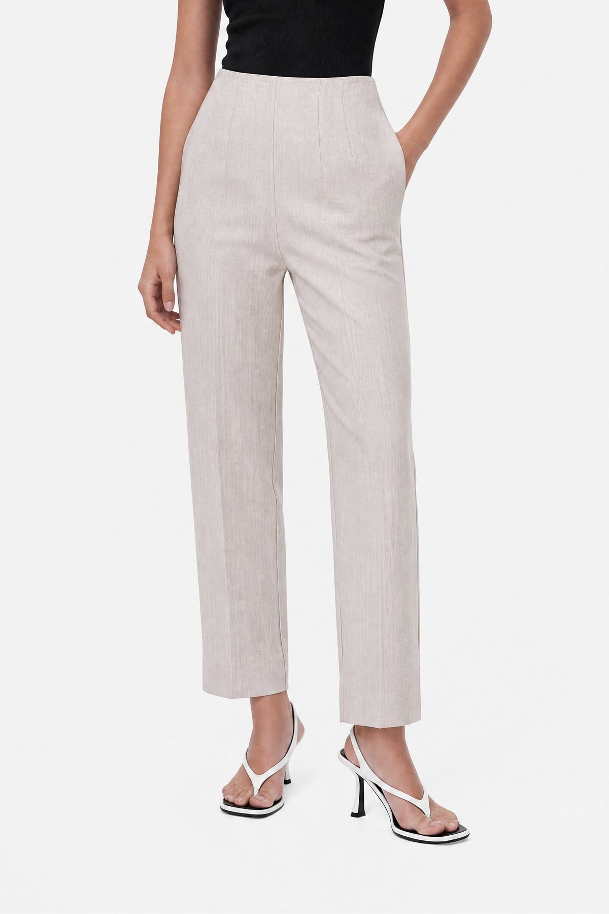 Straight Leg Cropped Trousers