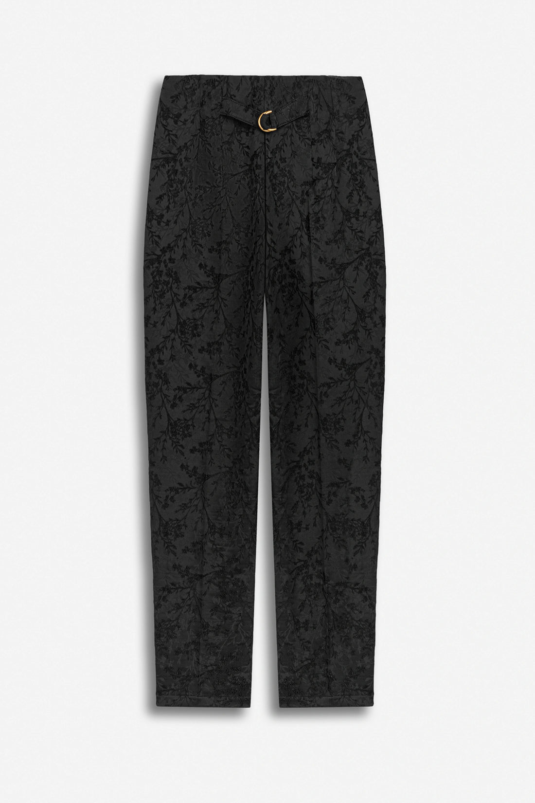 Jacquard High Waist Carrot Trousers