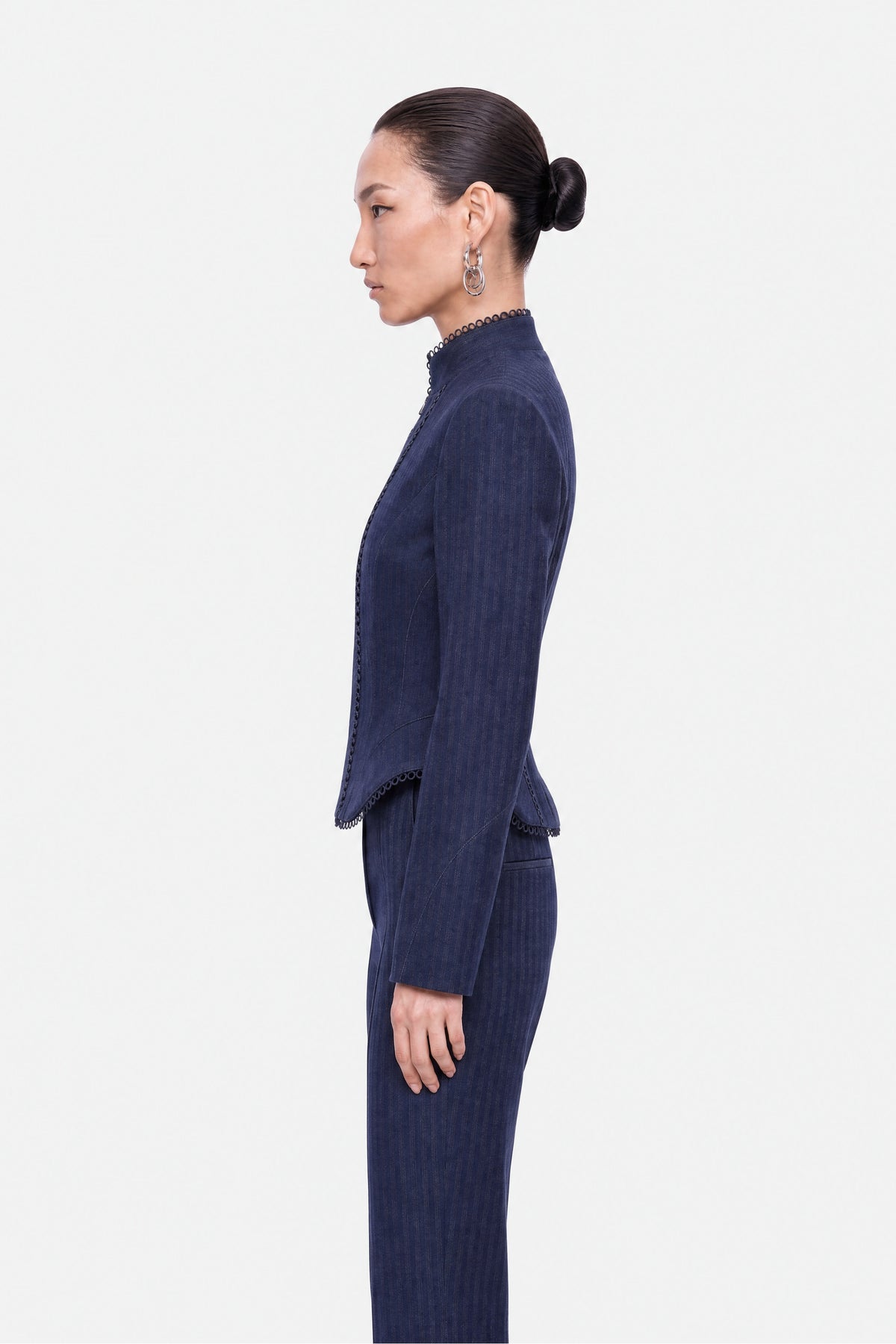 Loop Trim Peplum Jacket