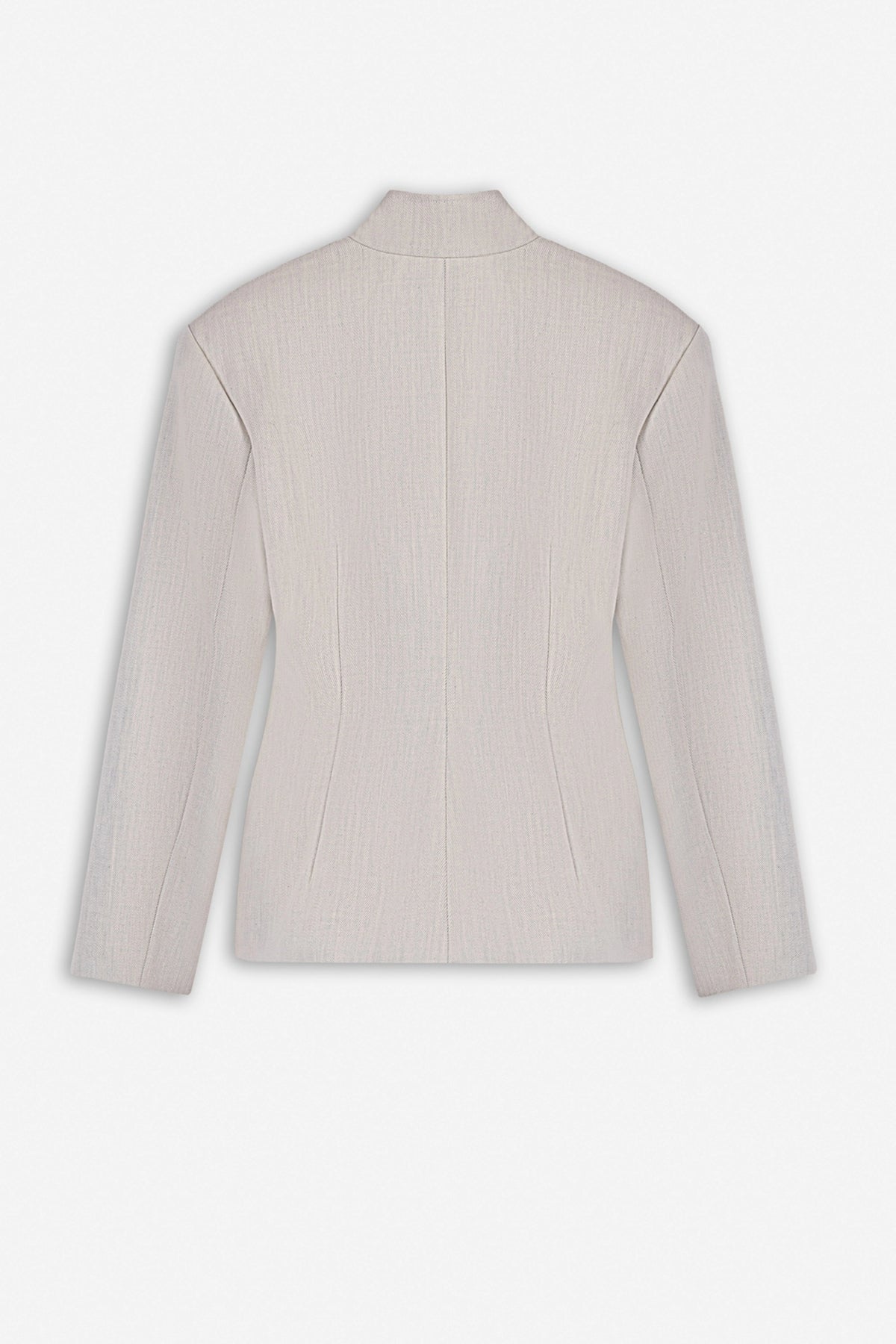 Brooch Detail Collarless Jacket