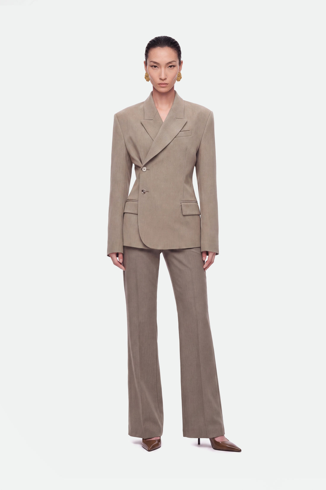 Asymmetric Double-Breasted Blazer