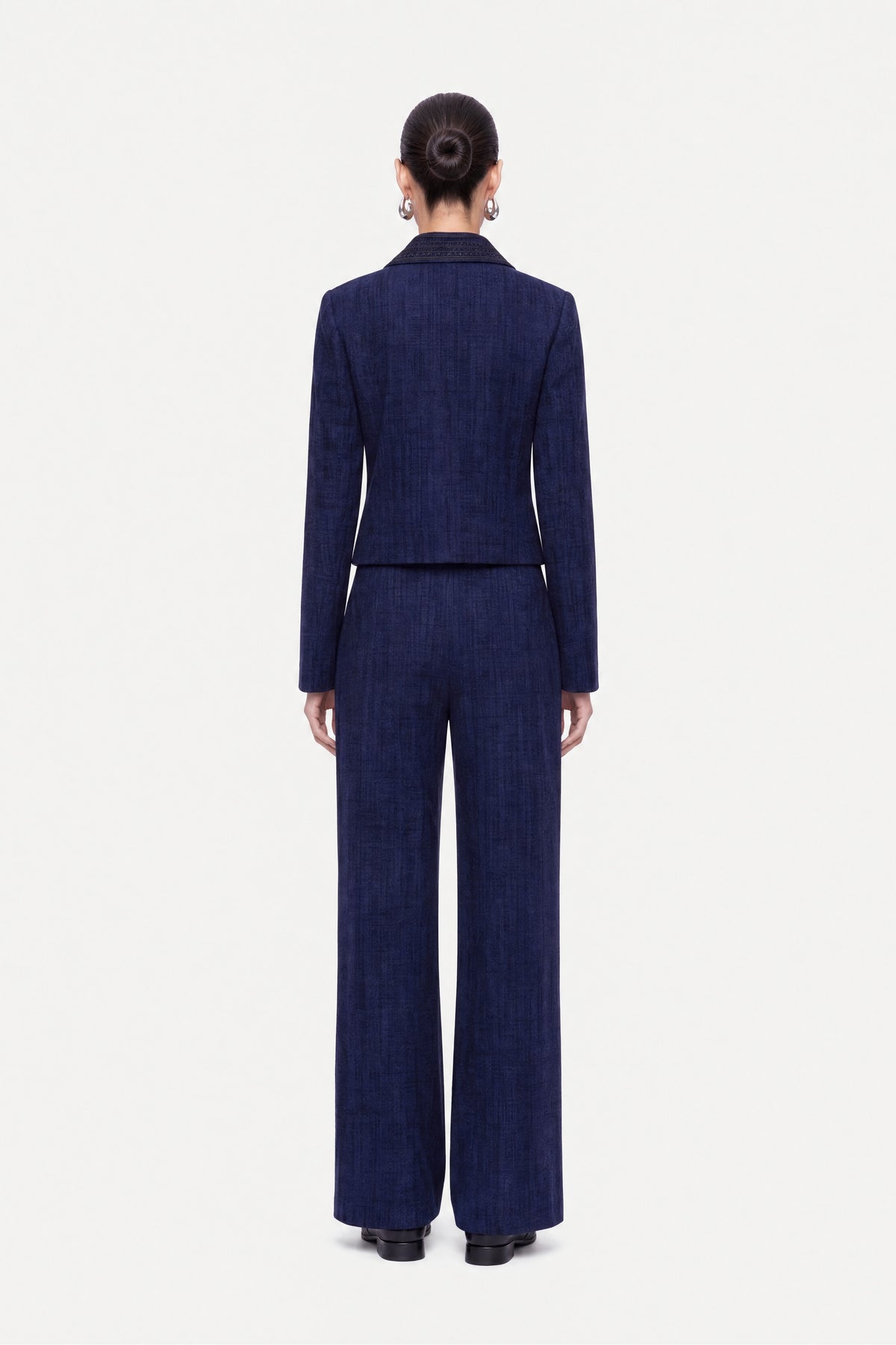 Embroidered Collar Chenille Jacket