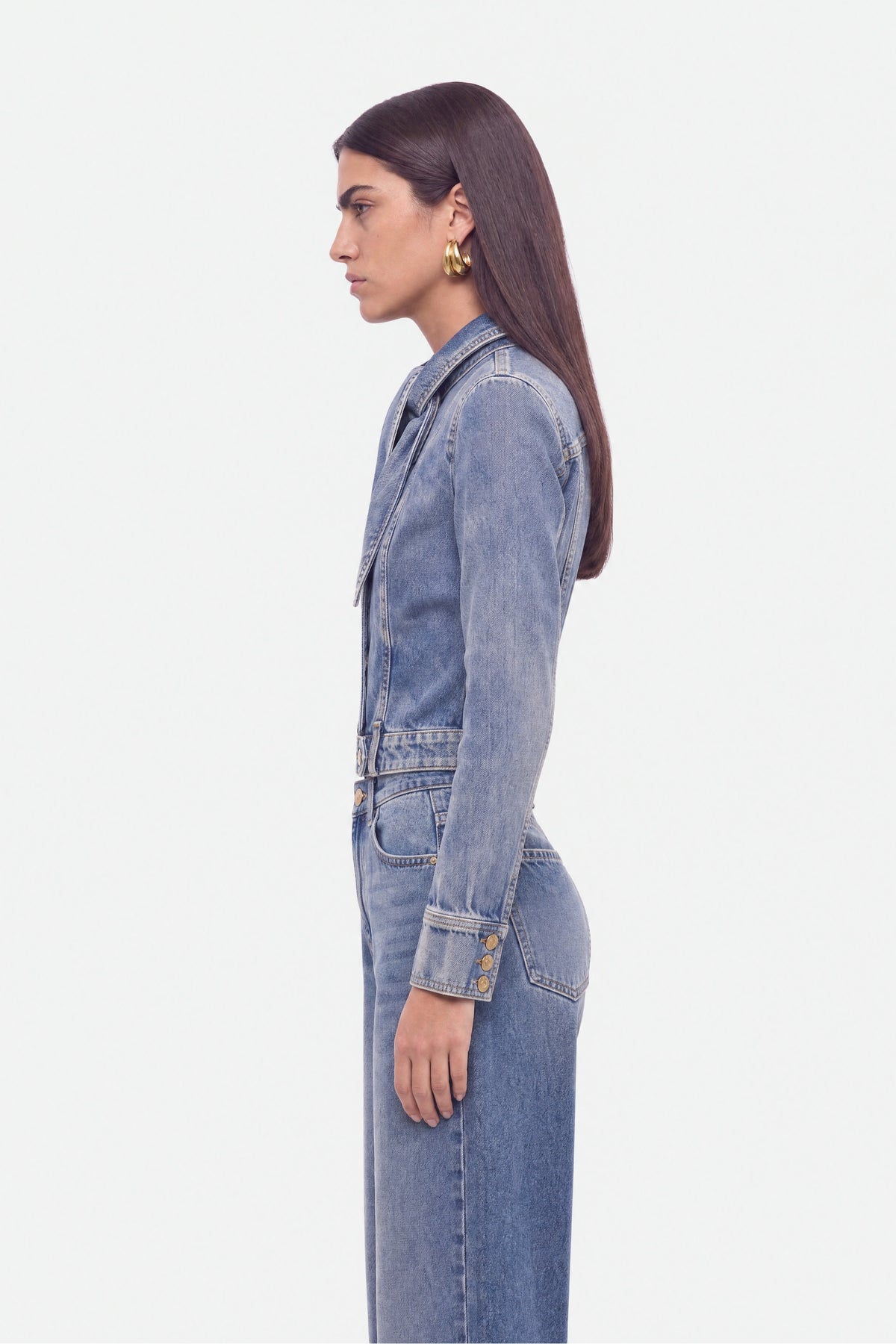 Collar Tie Denim Jacket