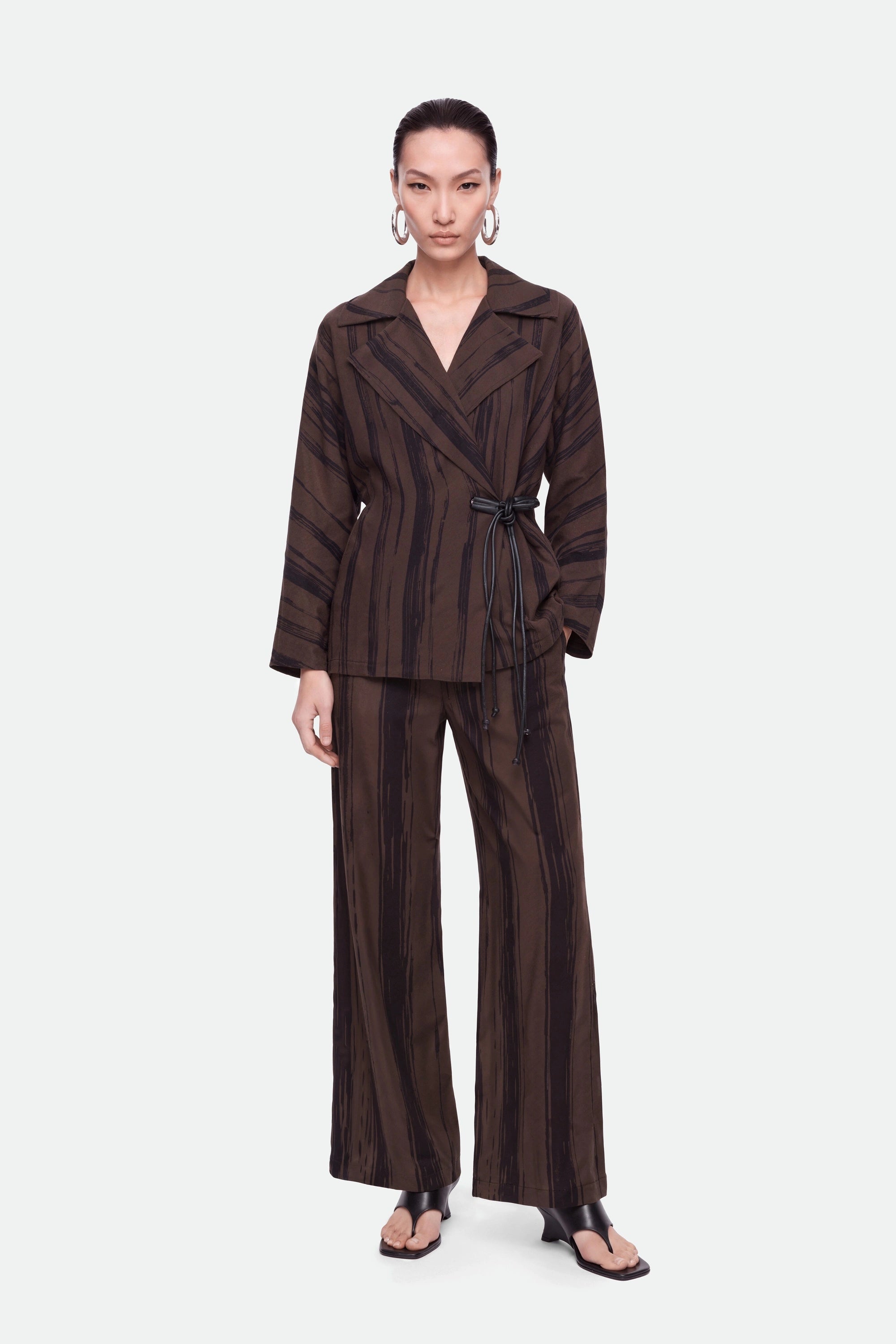 Printed Wide Leg Trousers