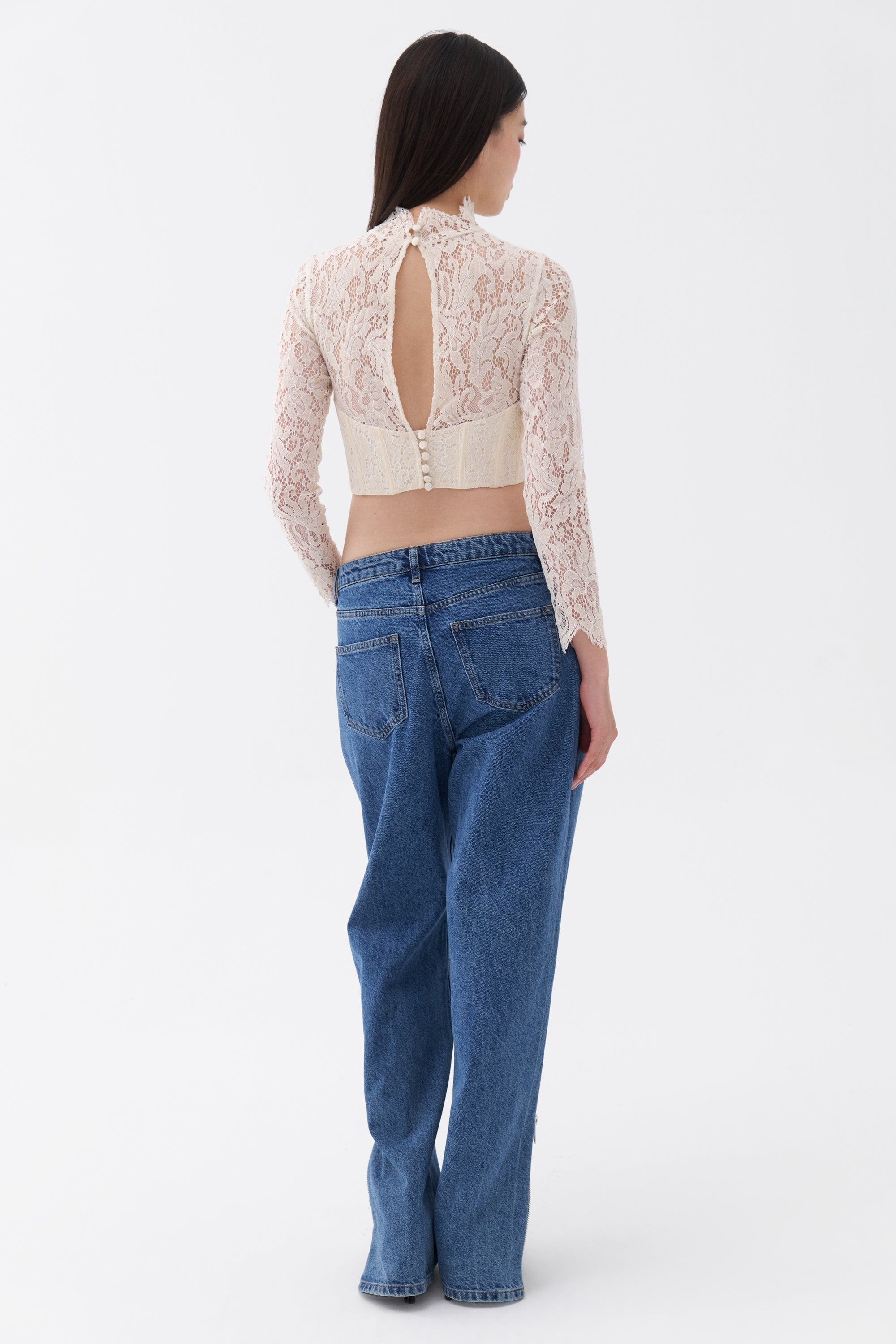 Corset-Look Lace Blouse (Final Sale)