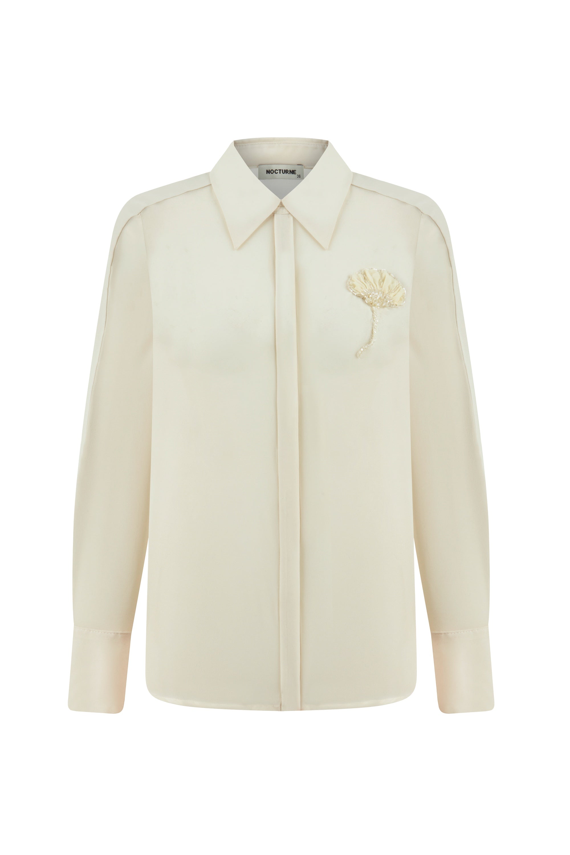 Sheer Floral-Embroidered Shirt (Final Sale)