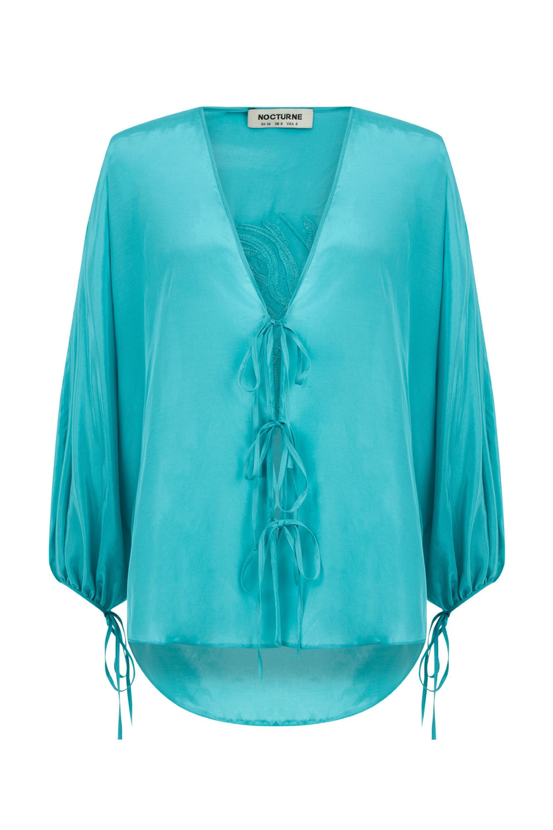 Turqoise Beaded Embroidered Shirt