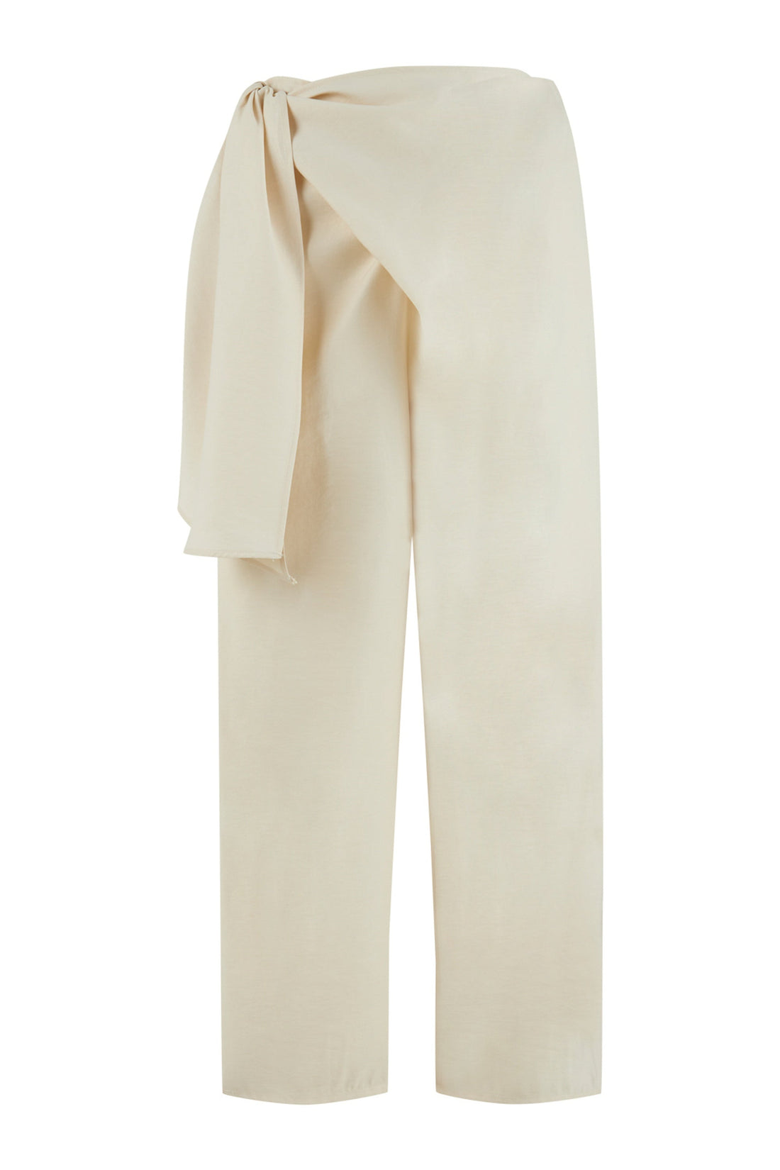 Ecru Belt Loops Bootcut Pants