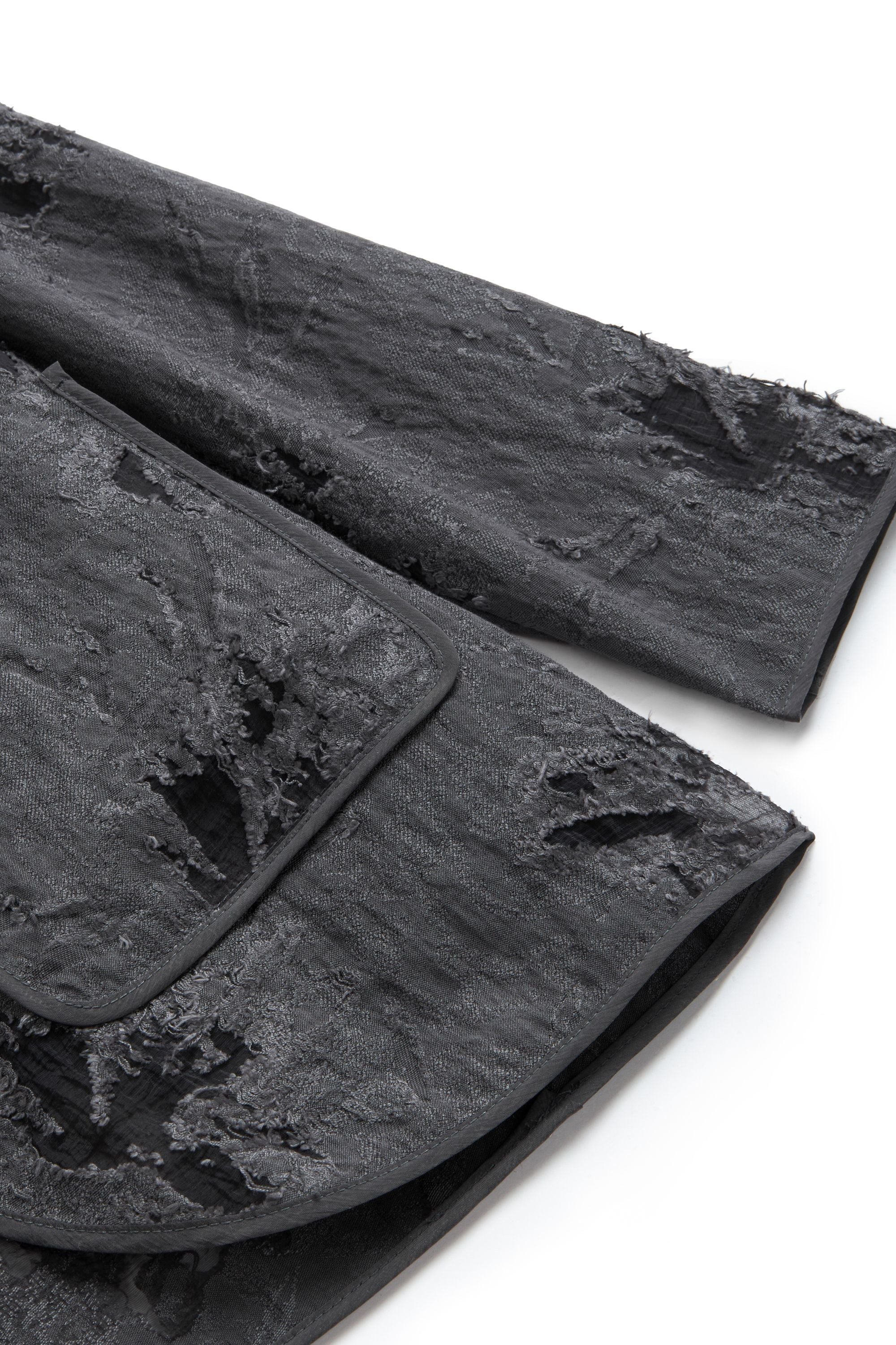 Anthracite V-Neck Jacquard Jacket