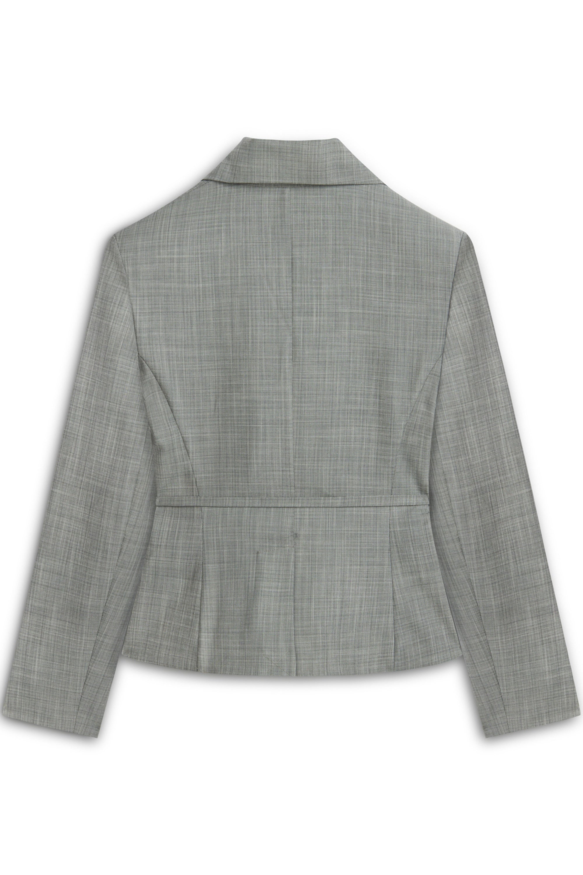 Gray Thin Belted Jacket