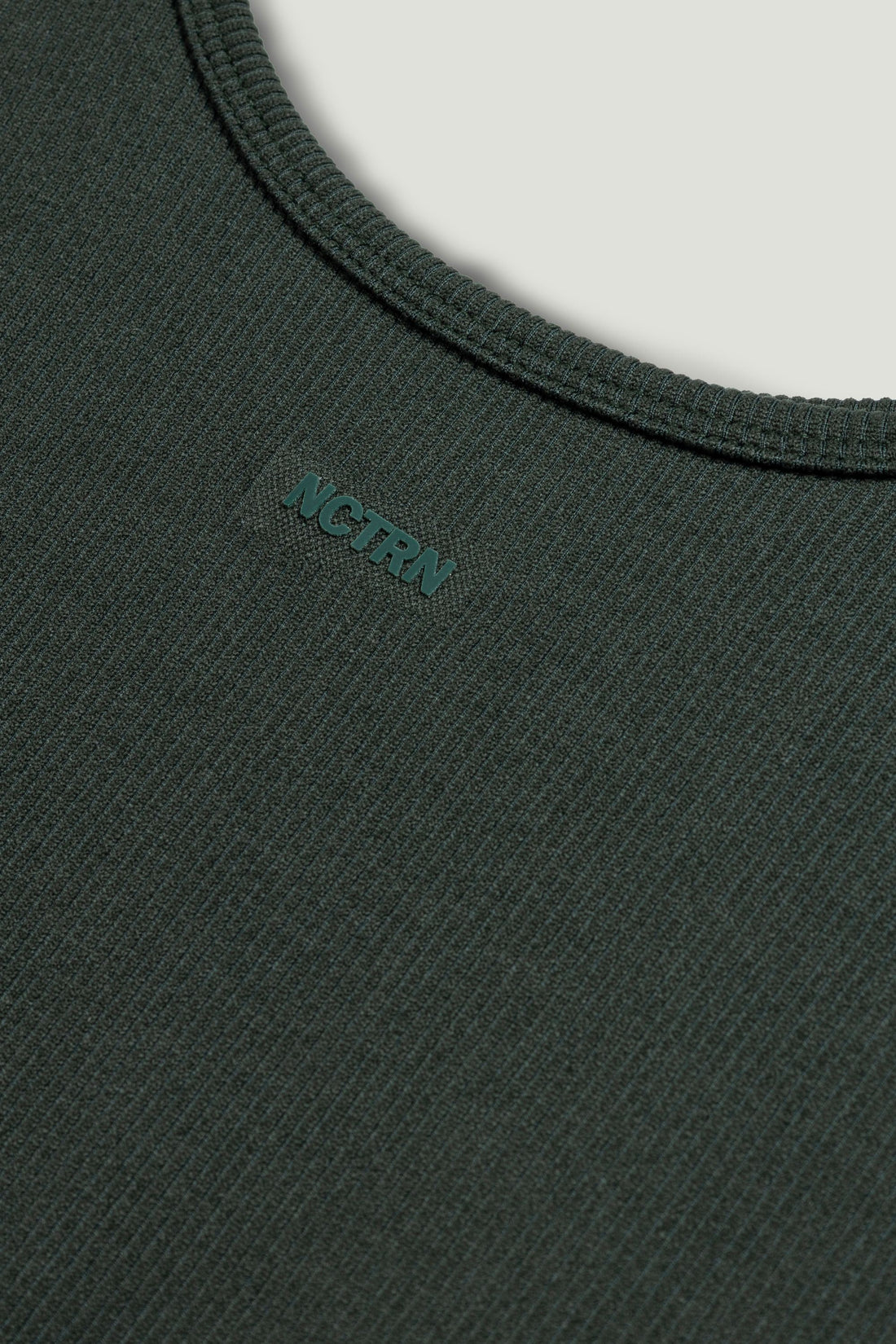 Dark Green Printed Sleeveless Crop Top