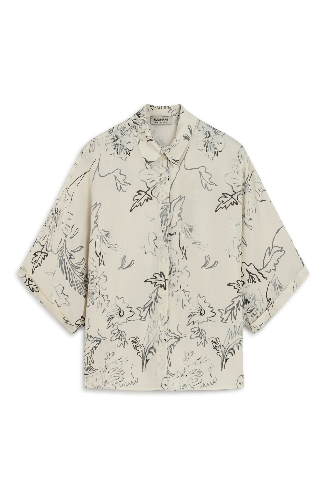 Ecru Flowy Floral Patterned Shirt