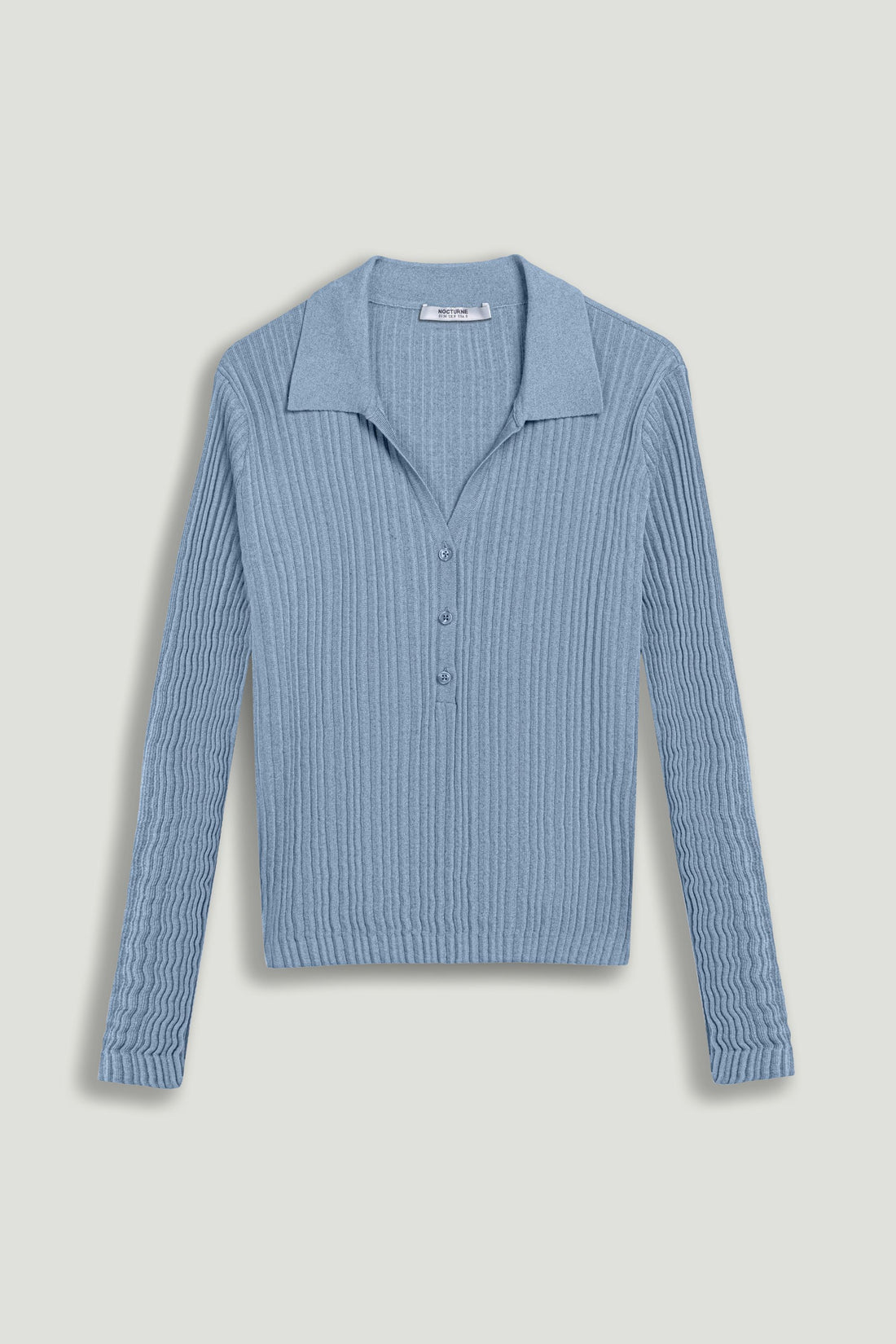 Ribbed Polo Knit Sweater