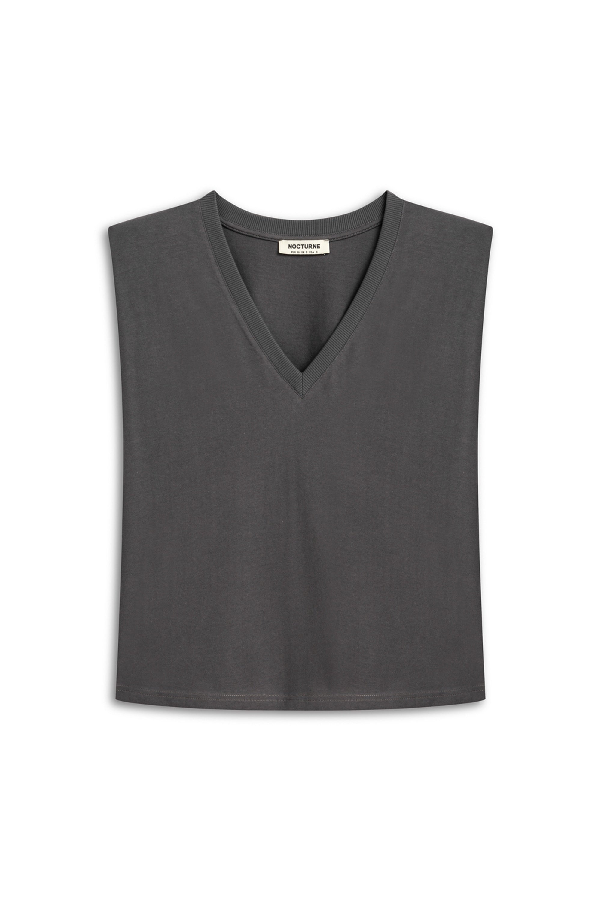 Anthracite V-Neck Padded T-Shirt