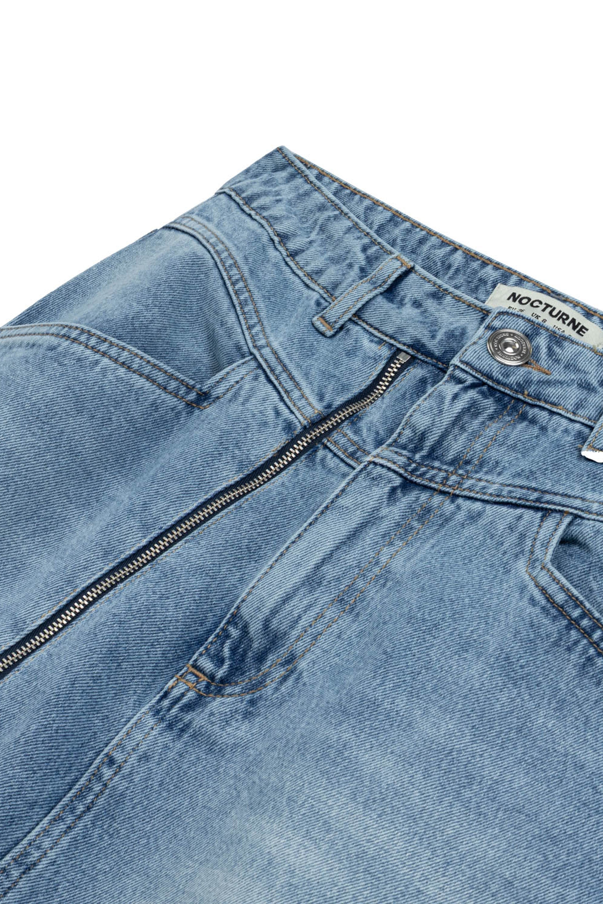 Slit Detailed High Waist Maxi Denim Skirt