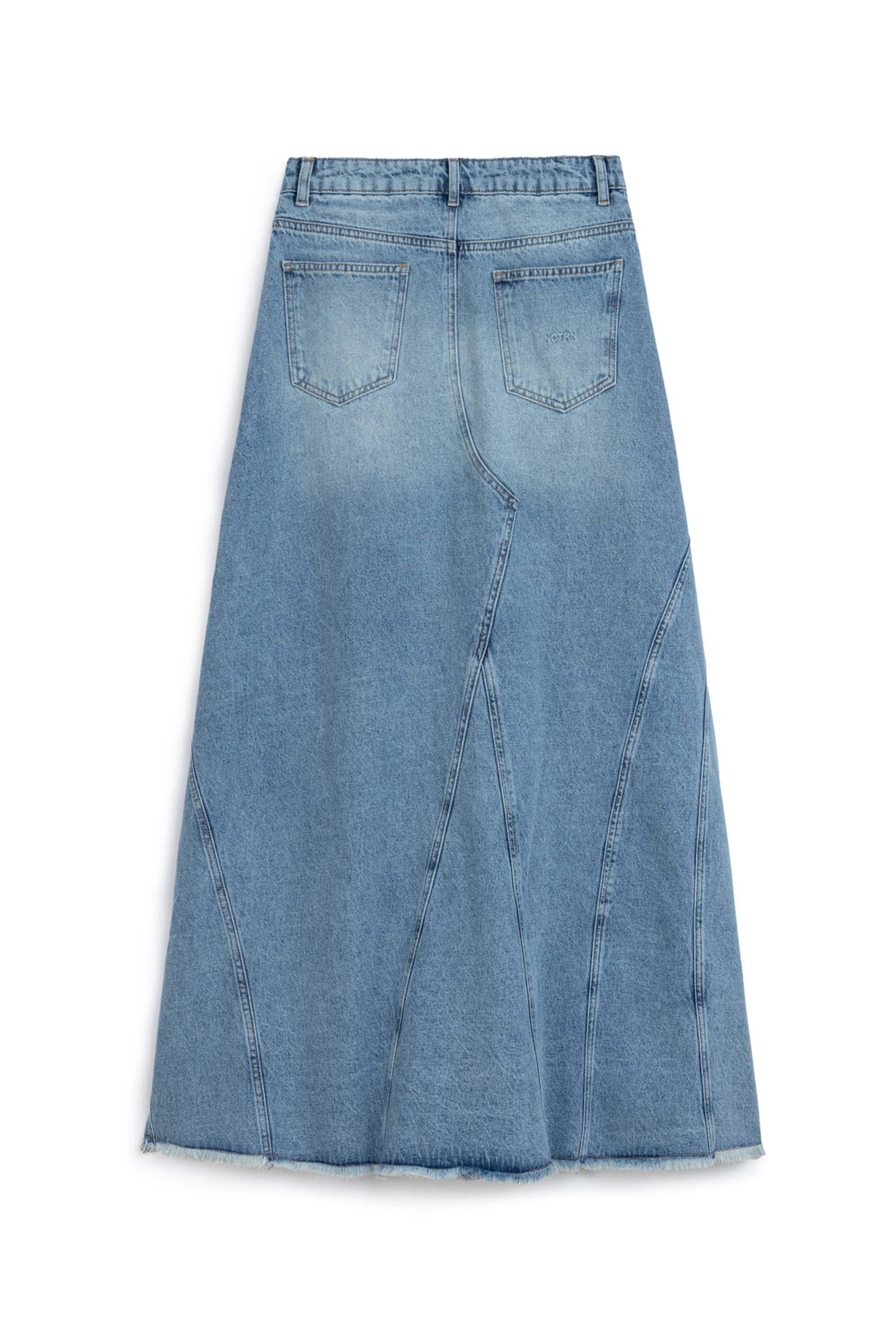 Slit Detailed High Waist Maxi Denim Skirt